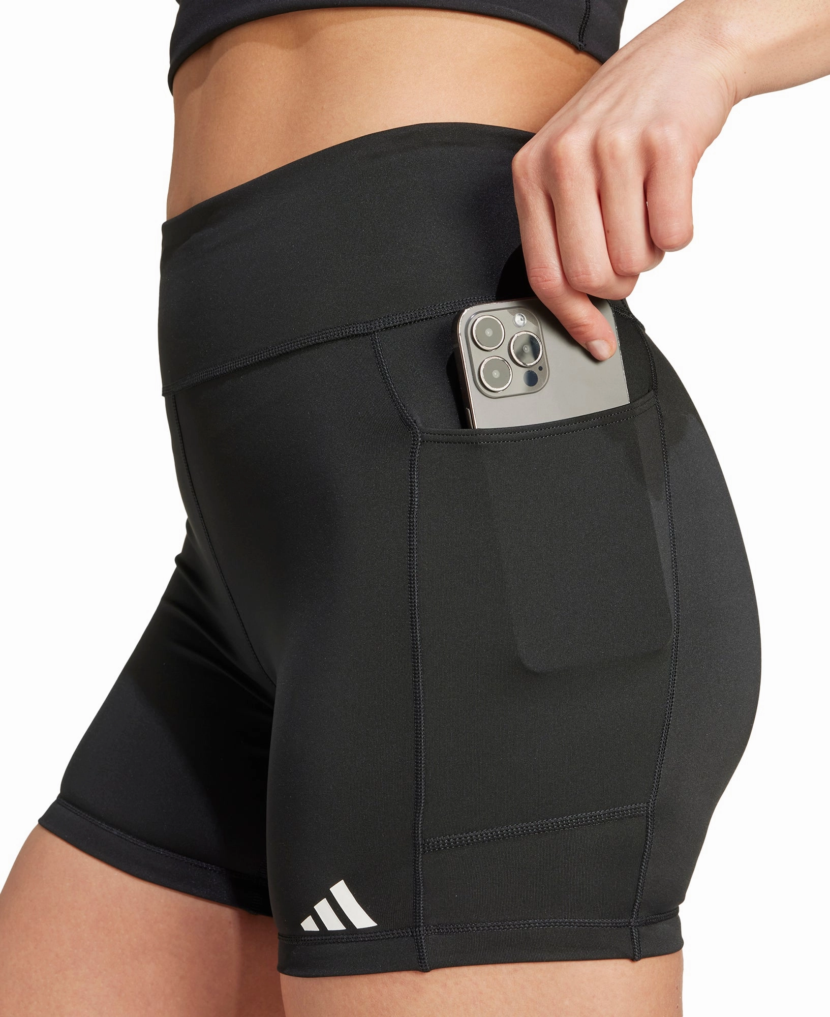 Layered Hem Detail Summer Vibes adidas Own The Run 5 Inch Womens Short Running Tights - Black