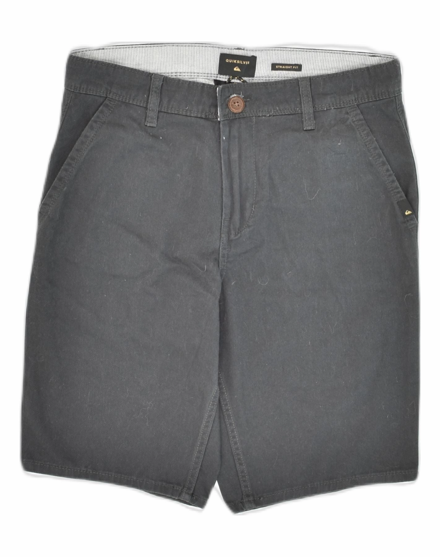 QUIKSILVER Mens Straight Fit Chino Shorts W28 Small Black Cotton Recycled Material