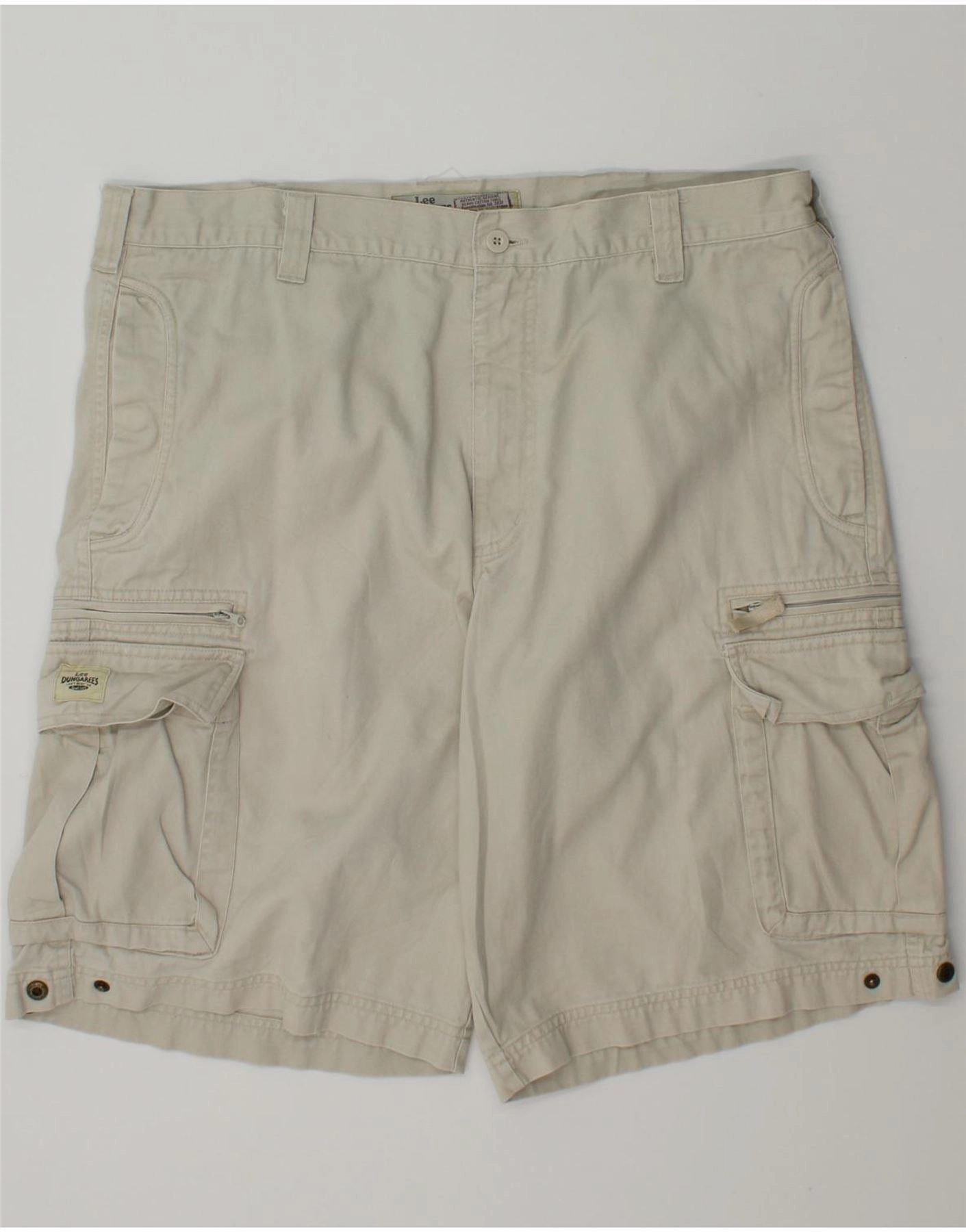 LEE Mens Cargo Shorts W36 Large Grey Cotton Chill Ready