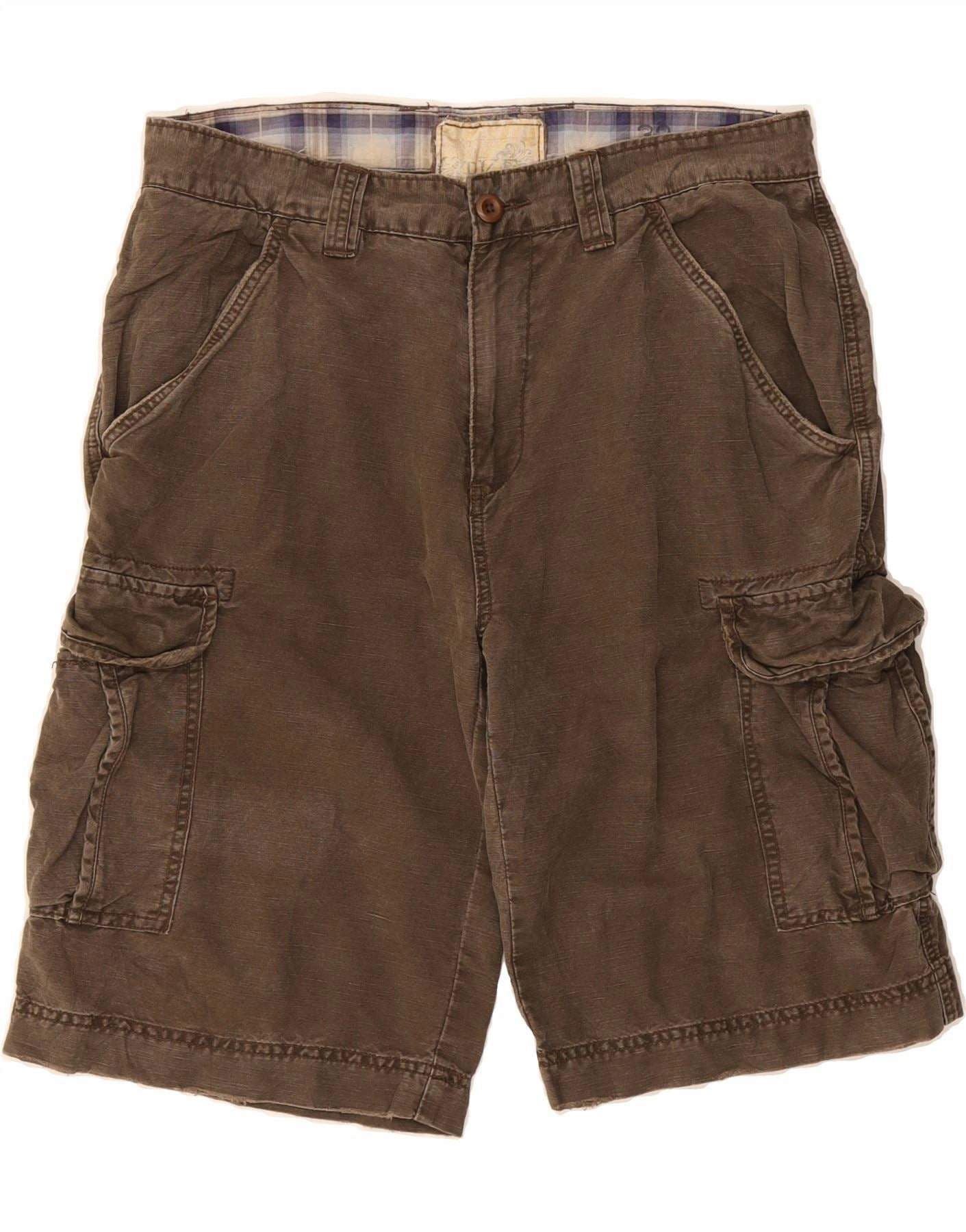 BKE Mens Cargo Shorts W32 Medium Brown Linen High-End Quality Quick Access