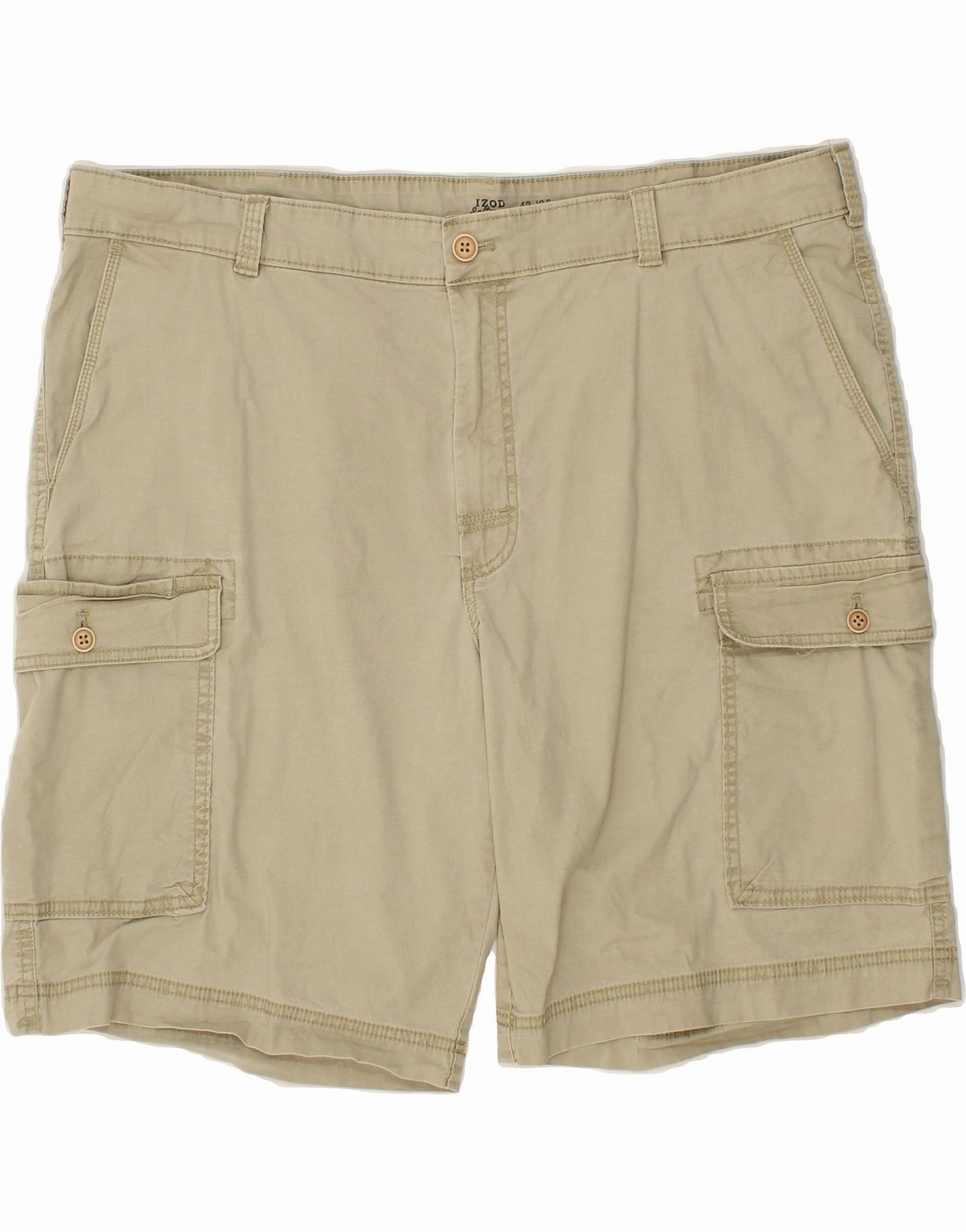 Chill Style IZOD Mens Salt Water Cargo Shorts W42 2XL Brown Cotton