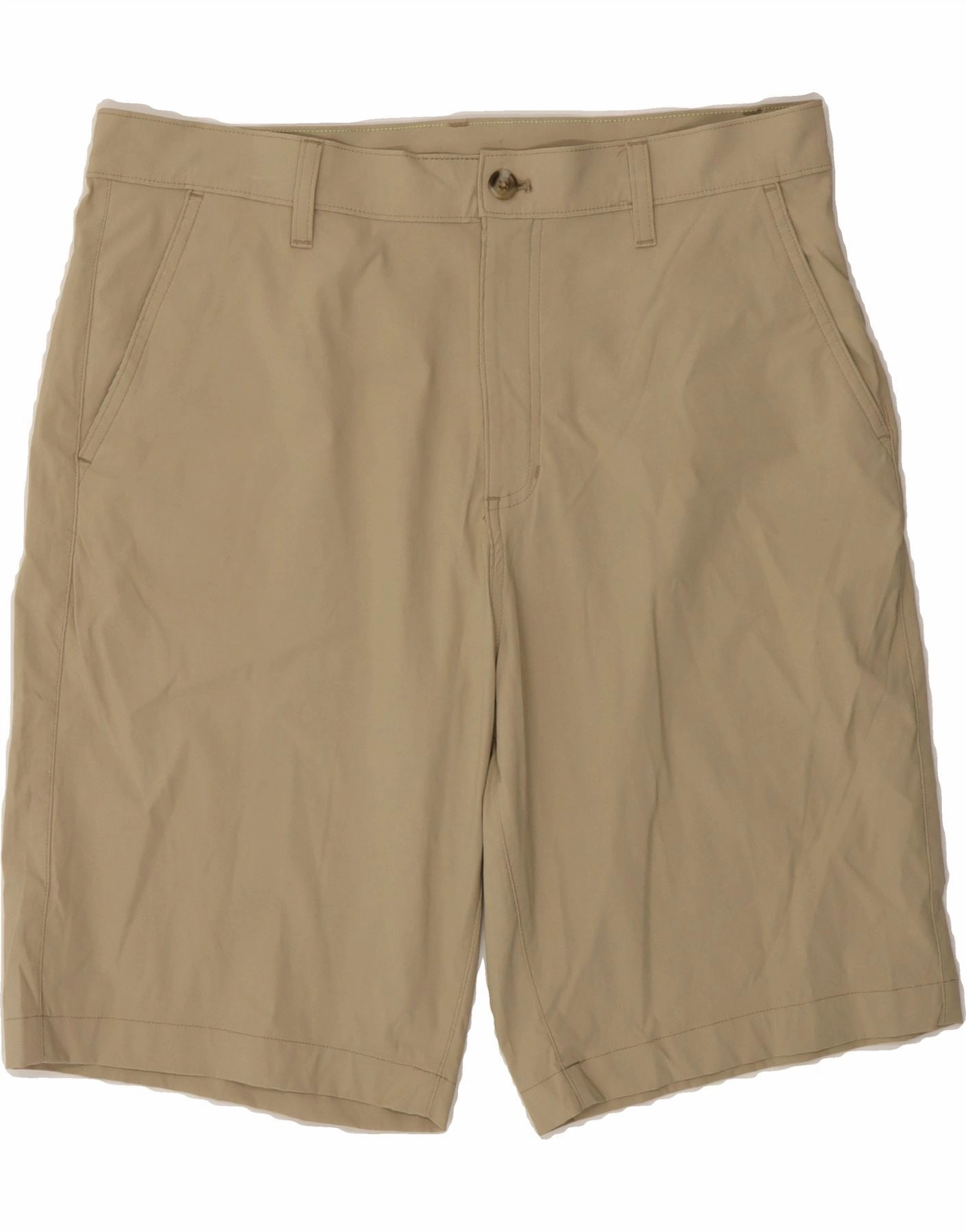EDDIE BAUER Mens Chino Shorts W34 Large Beige AntiSnagTechnology Cotton Blend