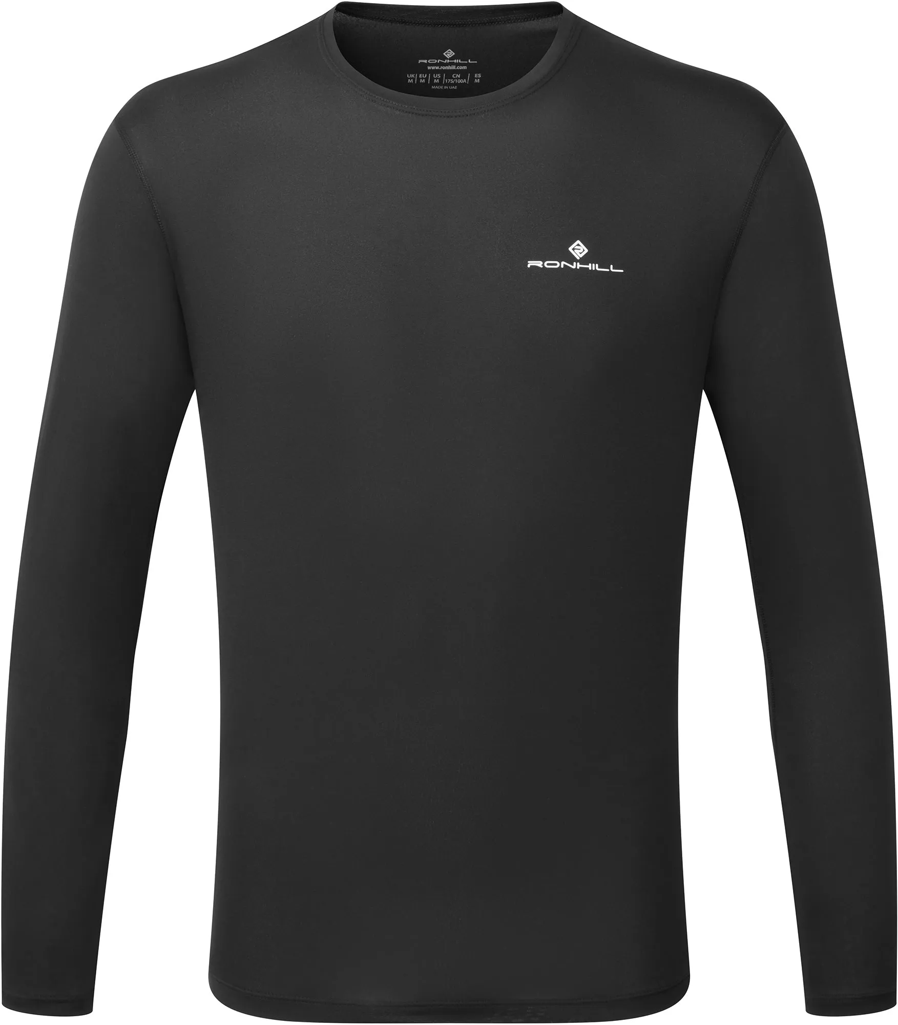Ronhill Core Long Sleeve Mens Running Top - Black Simple Yet Cozy