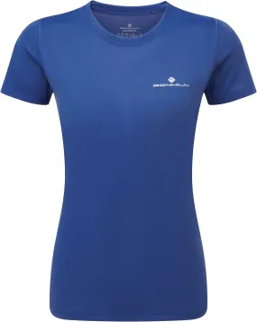 Ronhill Core Short Sleeve Womens Running Top - Blue On-the-Go Comfort Elegant Detail