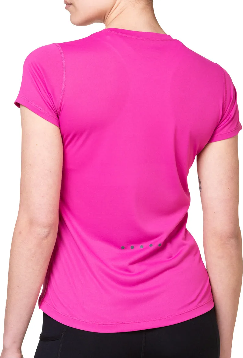 Perfect for Workouts Beaded details Ronhill Core Short Sleeve Womens Running Top - Pink