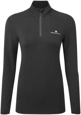 Casual Essential Ronhill Core Thermal Half Zip Long Sleeve Womens Running Top - Black