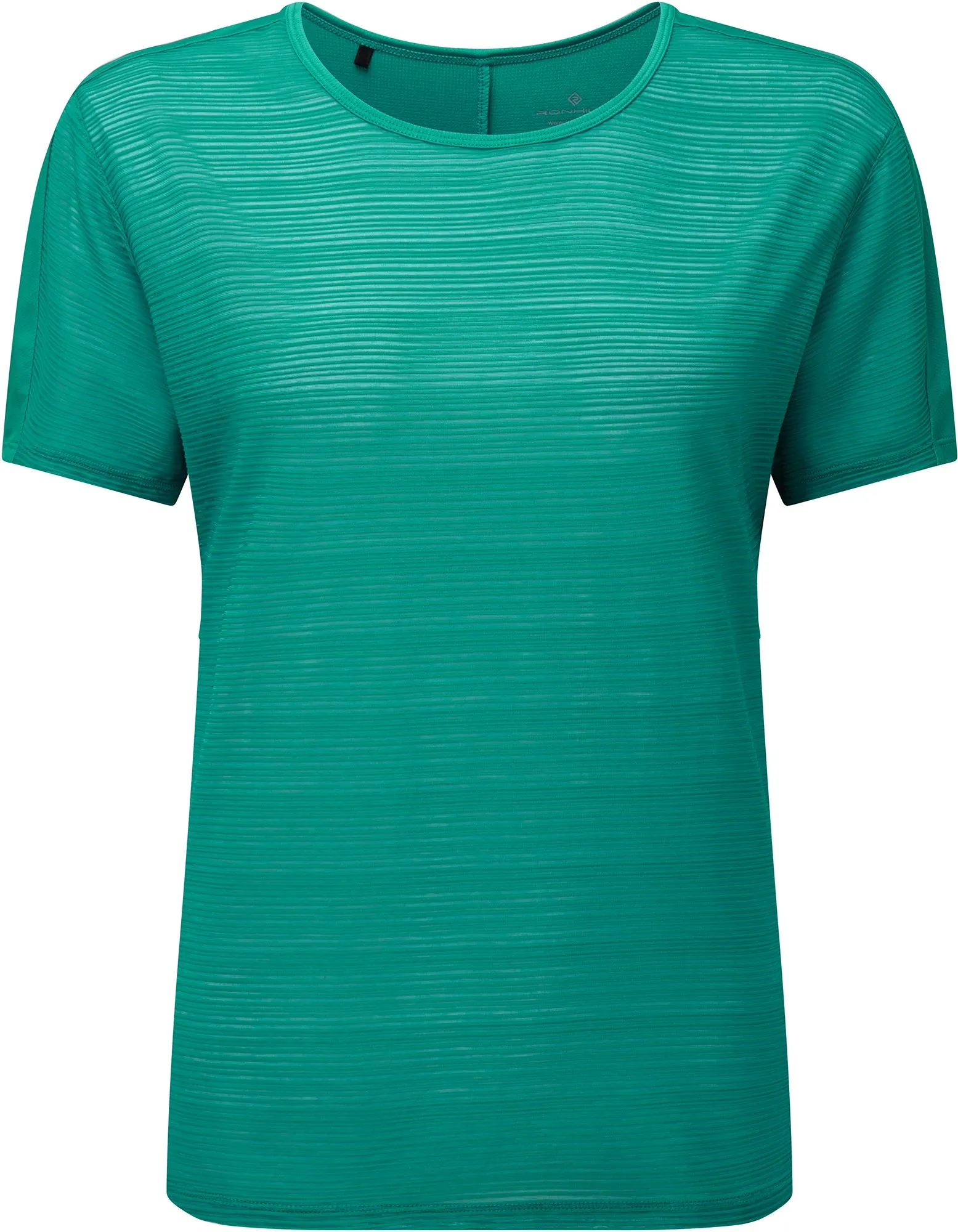petite size Durable Collar Construction Ronhill Life Wellness Short Sleeve Womens Training Top - Green