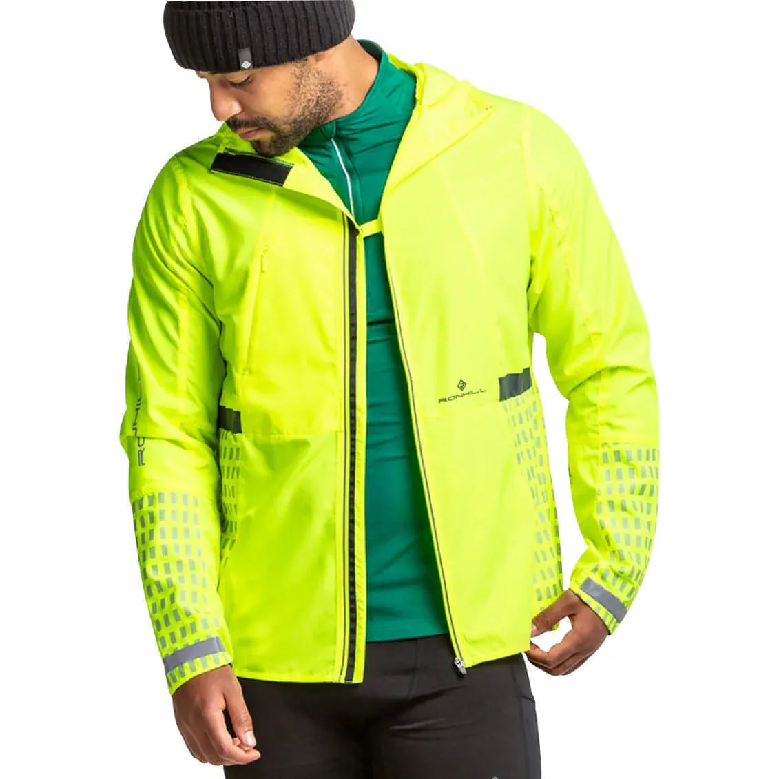 Ronhill Tech Afterhours Mens Running Jacket - Yellow Cold Days Breathable Feel