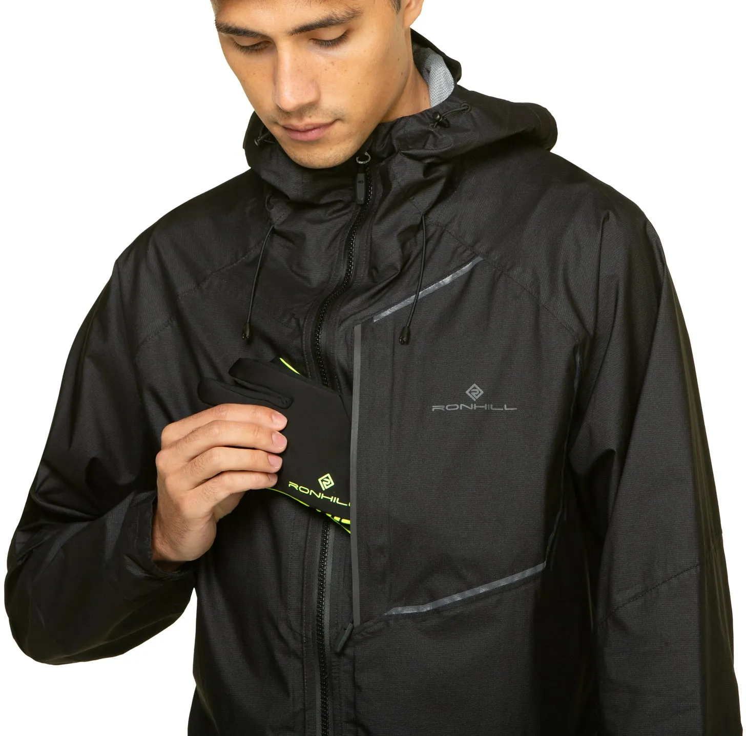 Ronhill Tech Fortify Mens Running Jacket - Black City Streets Breathable Layer