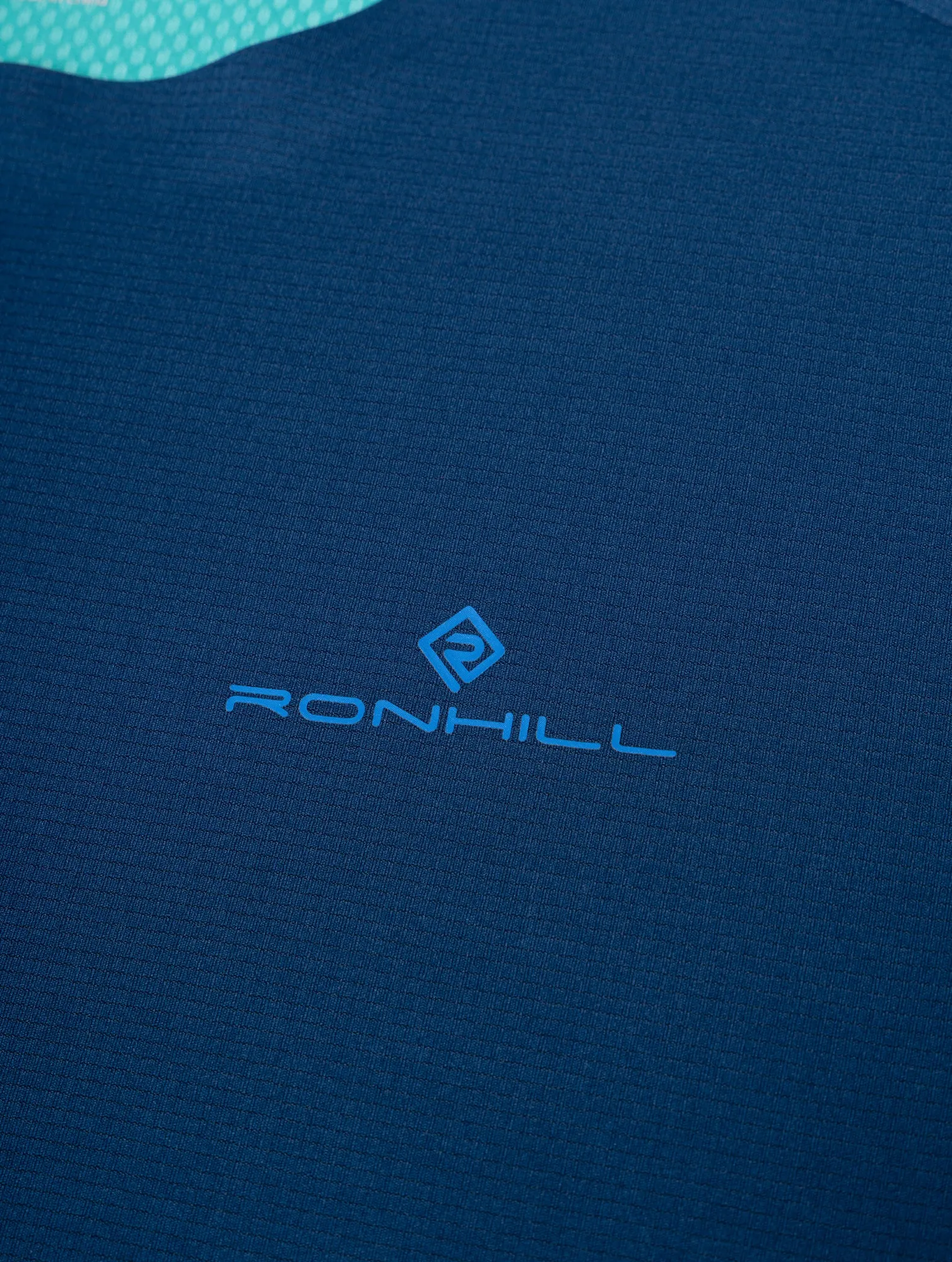 Ronhill Tech Race Short Sleeve Mens Running Top - Blue Heavyweight Weave