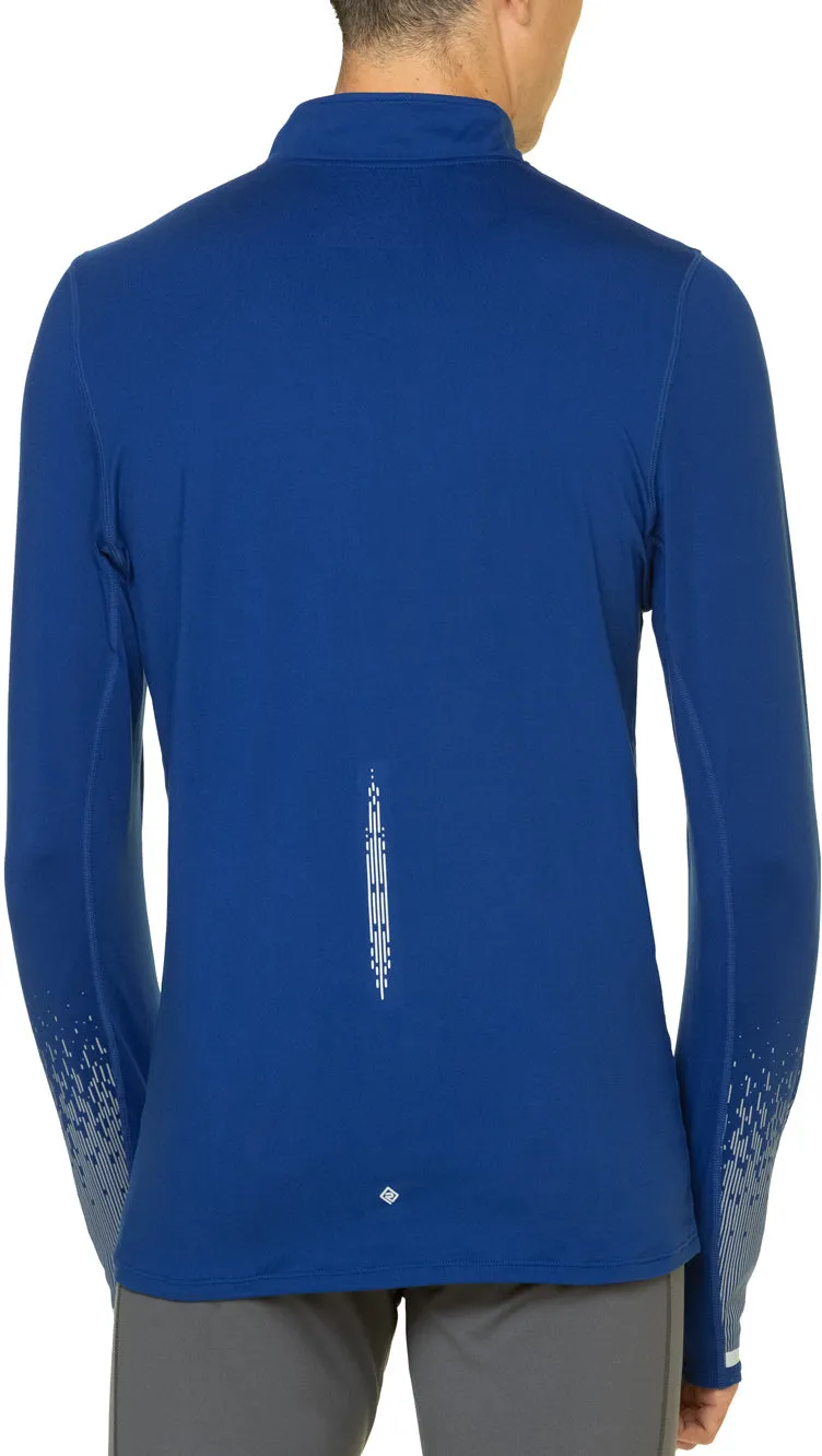 Ronhill Tech Reflect Half Zip Long Sleeve Mens Running Top - Blue Seasonal Comfort Style School spirit