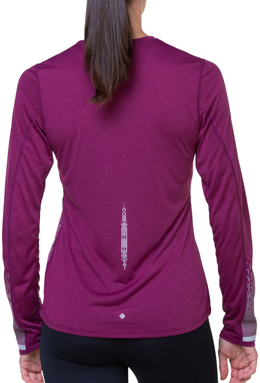 Ronhill Tech Reflect Long Sleeve Womens Running Top - Purple Microfiber Blend