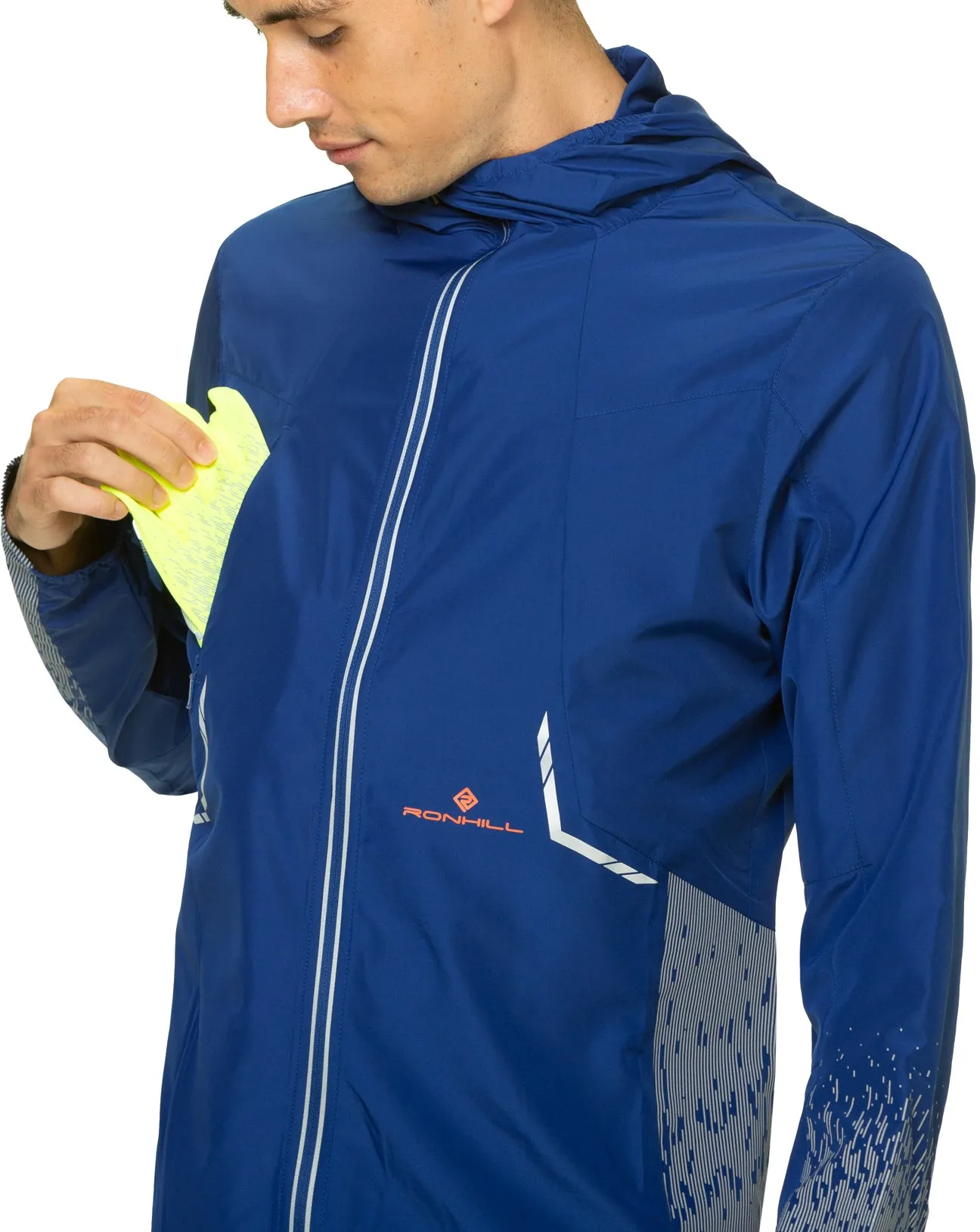 Ronhill Tech Reflect Mens Running Jacket - Blue BondedFabric Likelihood