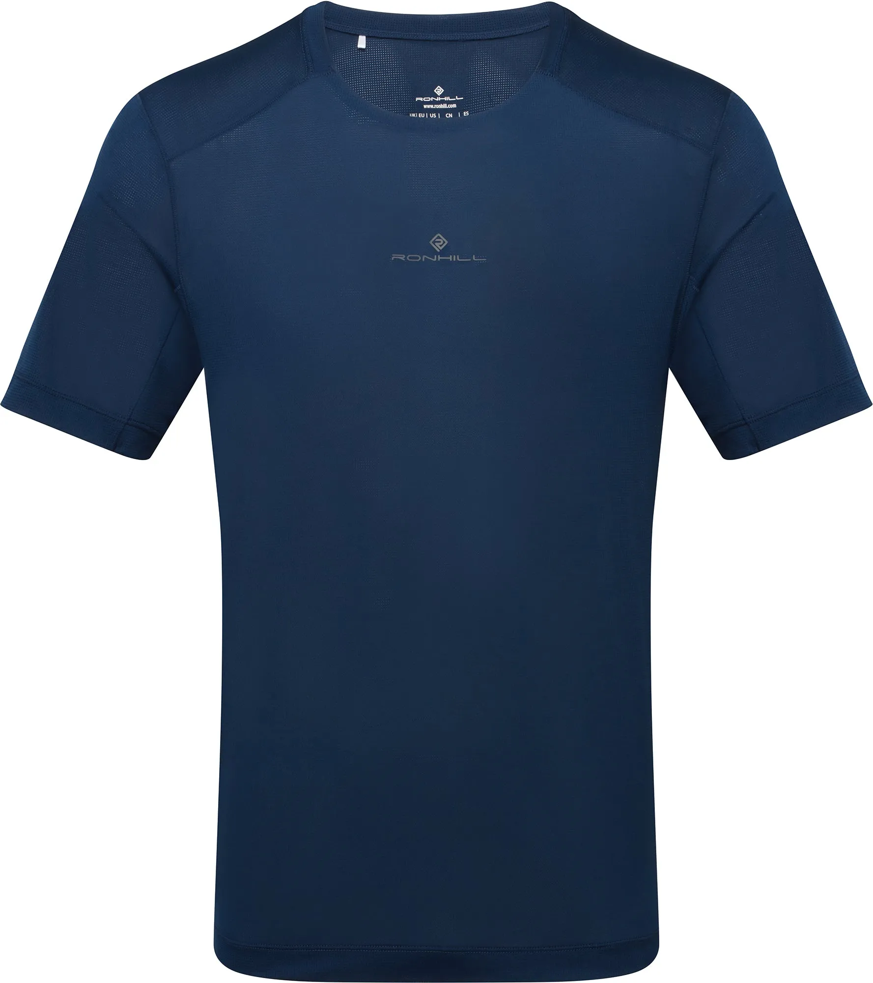 Anti-pilling Ronhill Tech Short Sleeve Mens Running Top - Blue