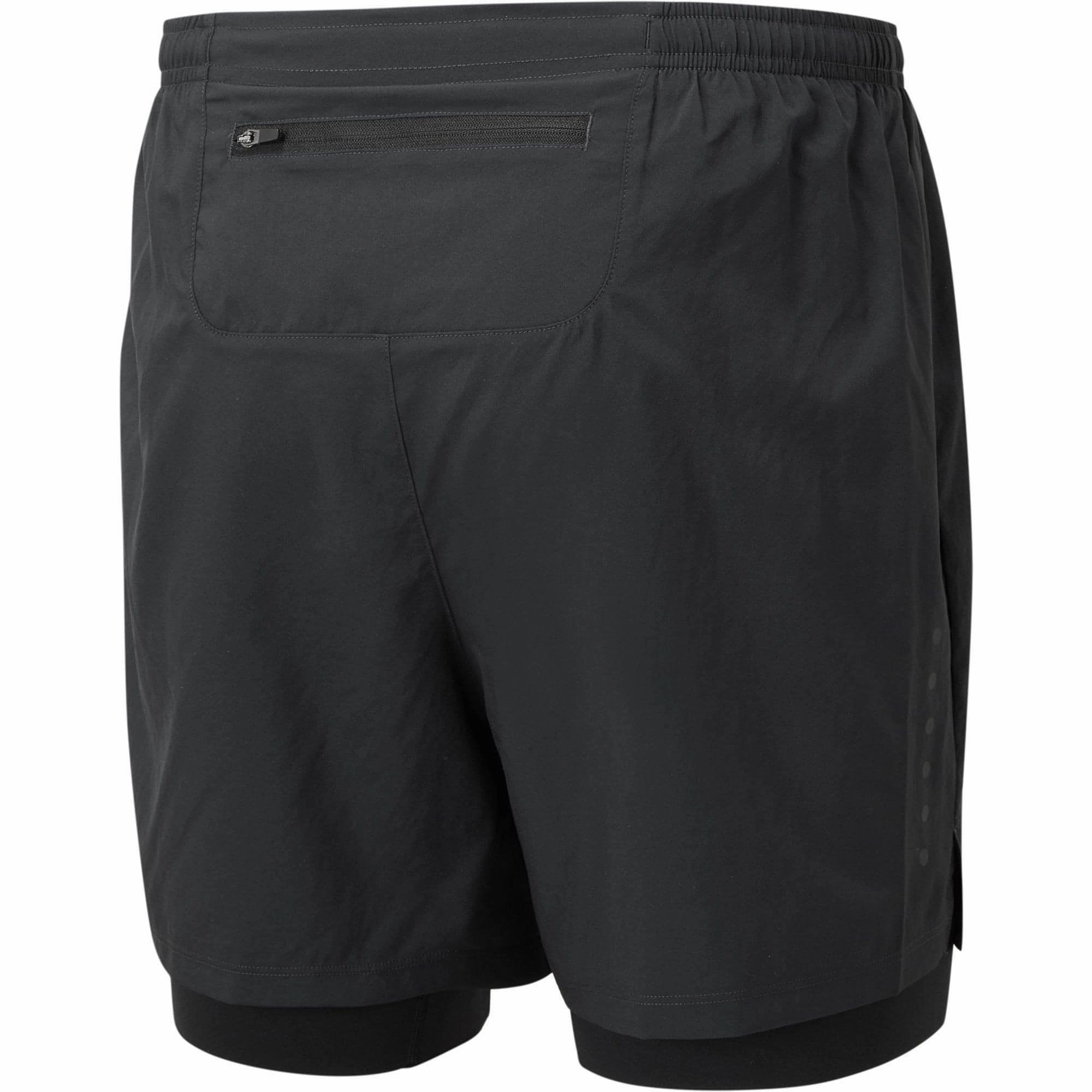 Ronhill Core Twin 2 In 1 Mens Running Shorts - Black Flexible Waist