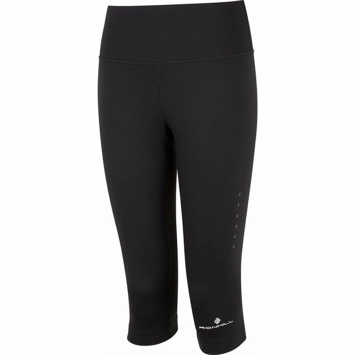 Ronhill Core Womens 3/4 Capri Running Tights - Black Thermal Warm All Ages Yoga Class Breathable Fabric