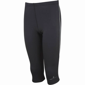 Ultra Stretch Flexible Comfort Wearable Ronhill Pursuit Junior 3/4 Capri Running Tights - Black