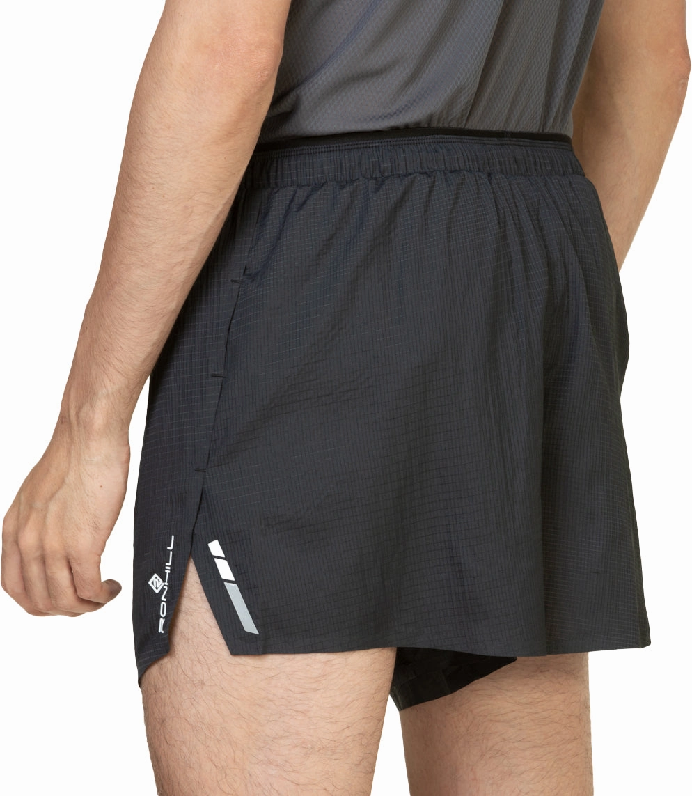 Ronhill Tech Race 5 Inch Mens Running Shorts - Black checked shorts