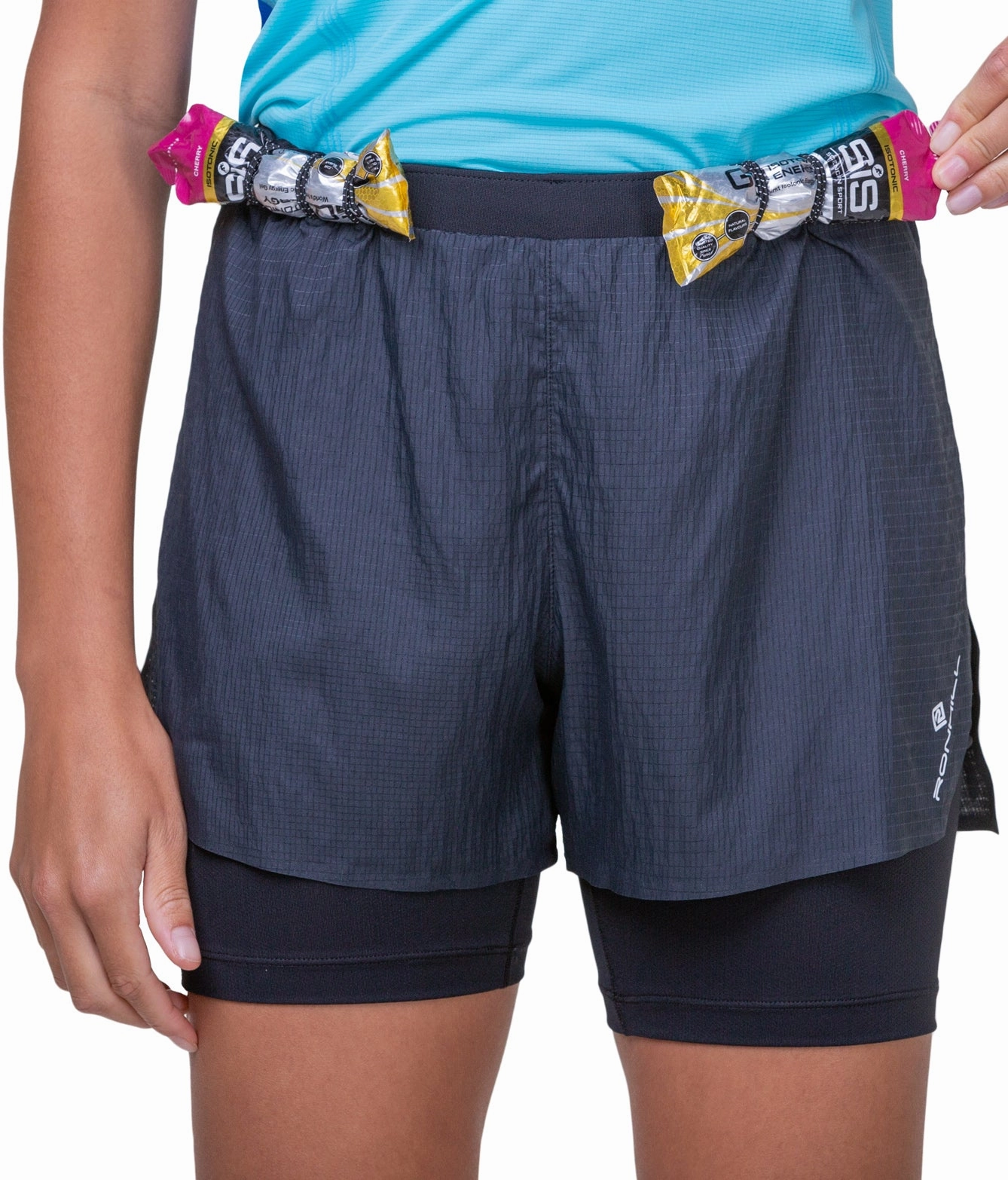 Ronhill Tech Race Twin 2 In 1 Womens Running Shorts - Black Comfy Feel