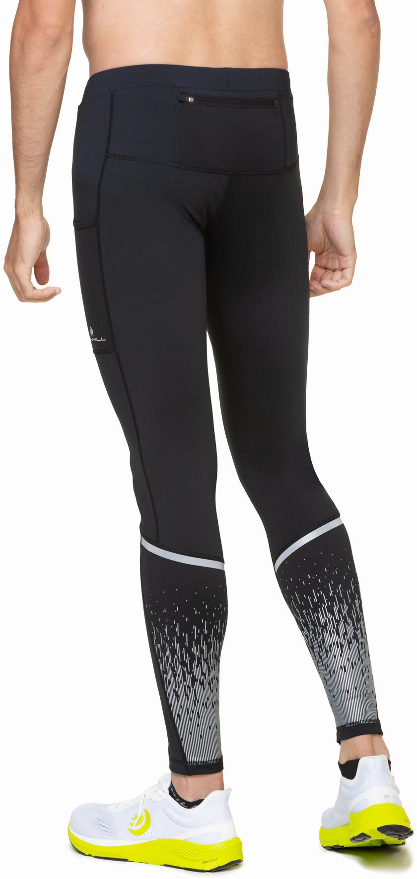 Ronhill Tech Reflect Mens Long Running Tights - Black Timeless Look