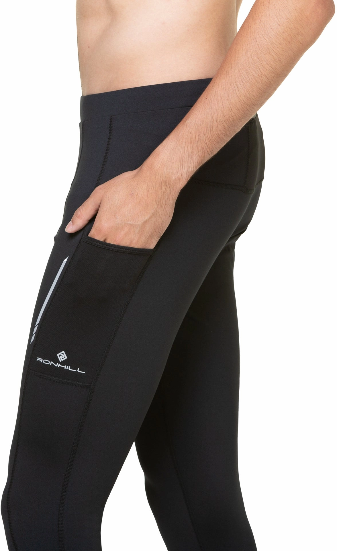 Ronhill Tech Reflect Mens Long Running Tights - Black Dance Practice Seamless Design