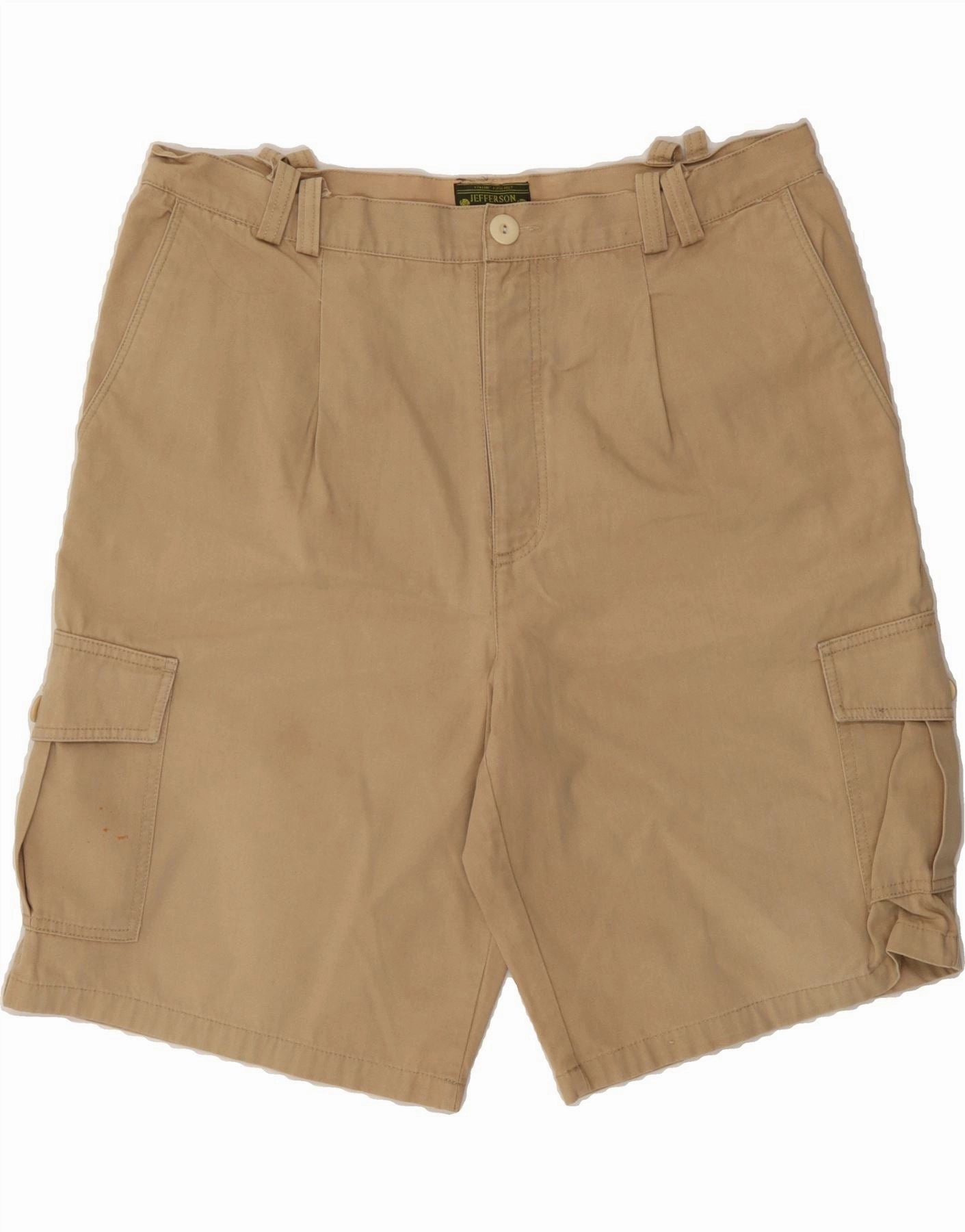 MultiPocket Design Athletic Vibe VINTAGE Mens Cargo Shorts IT 54 2XL W38 Beige Cotton