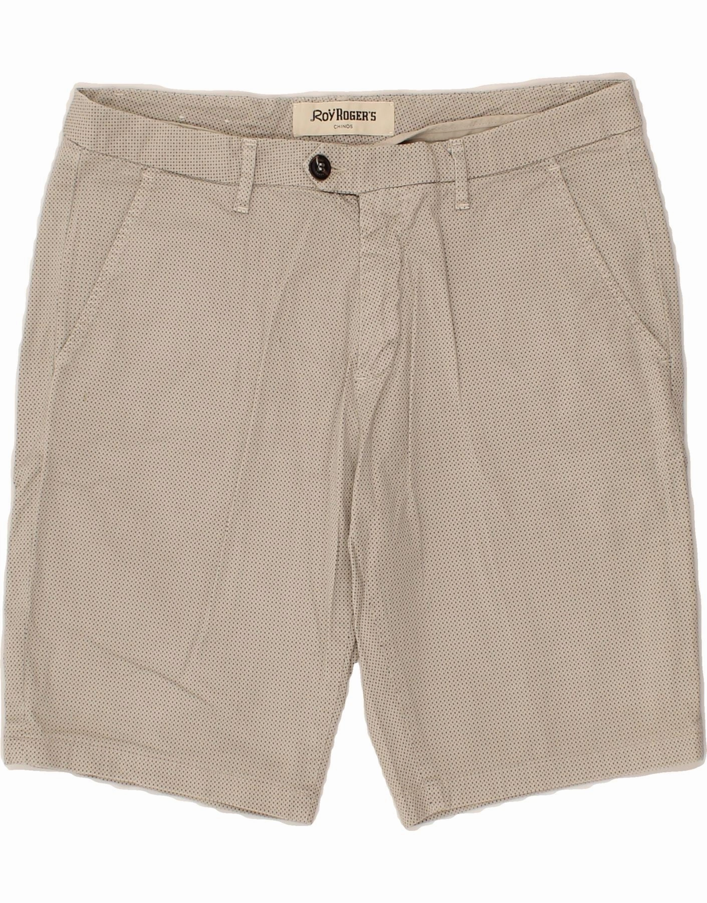 Flexible Comfort Wear All Occasion ROY ROGERS Mens Chino Shorts W38 XL Grey Geometric Cotton