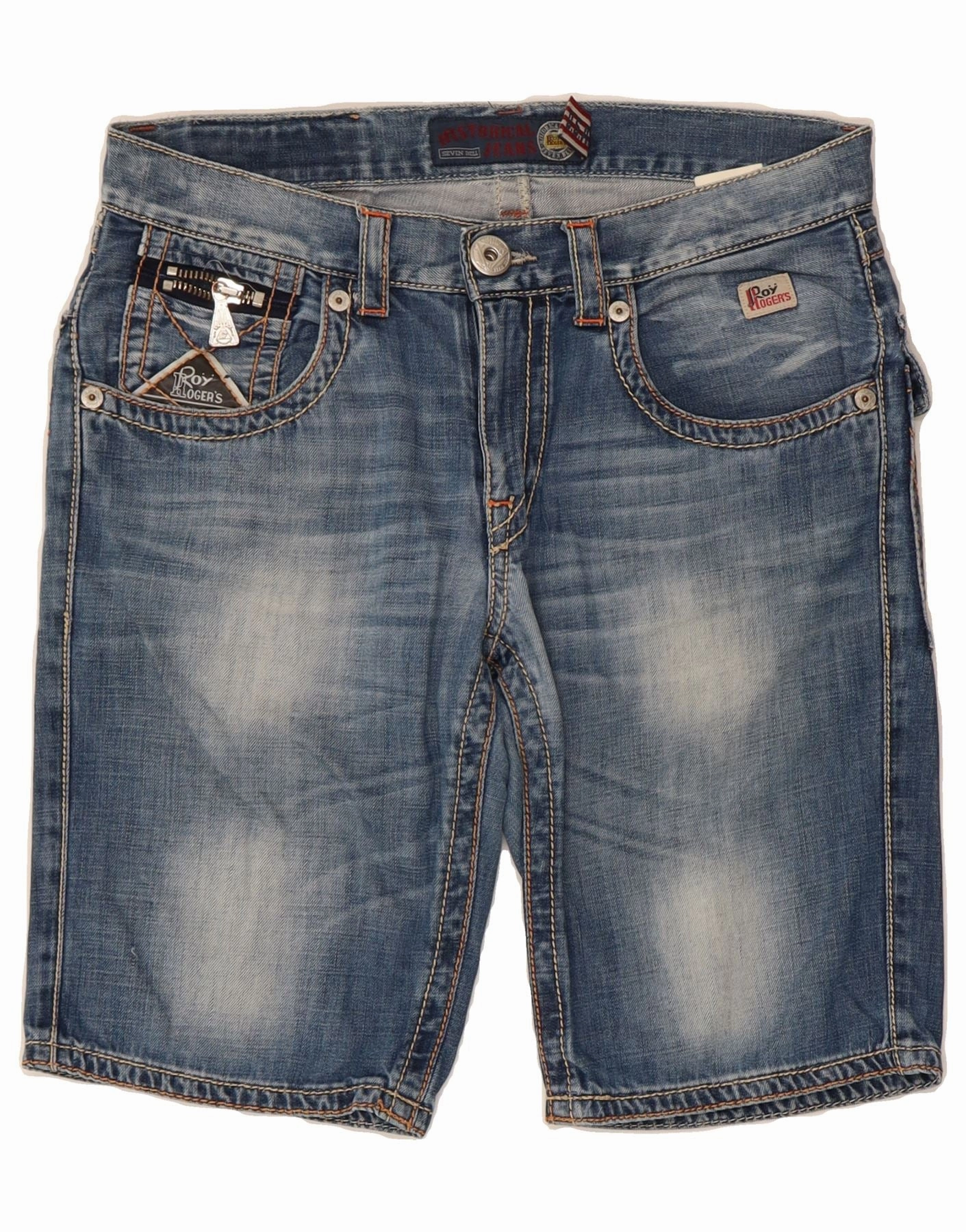 Outdoor Fit Fun Patterns ROY ROGERS Mens Denim Shorts W32 Medium  Blue Cotton