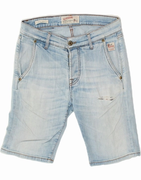 ROY ROGERS Mens Slim Fit Denim Shorts W30 Medium  Blue Cotton stretchy fabric