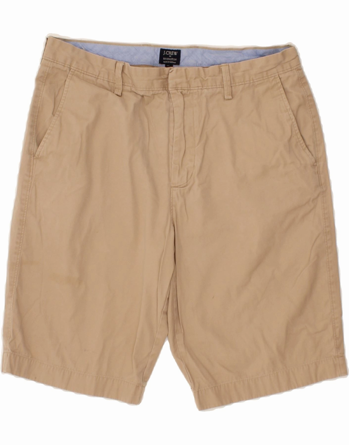 J. CREW Mens Rivington Chino Shorts W34 Large Beige Cotton Breathable Waist