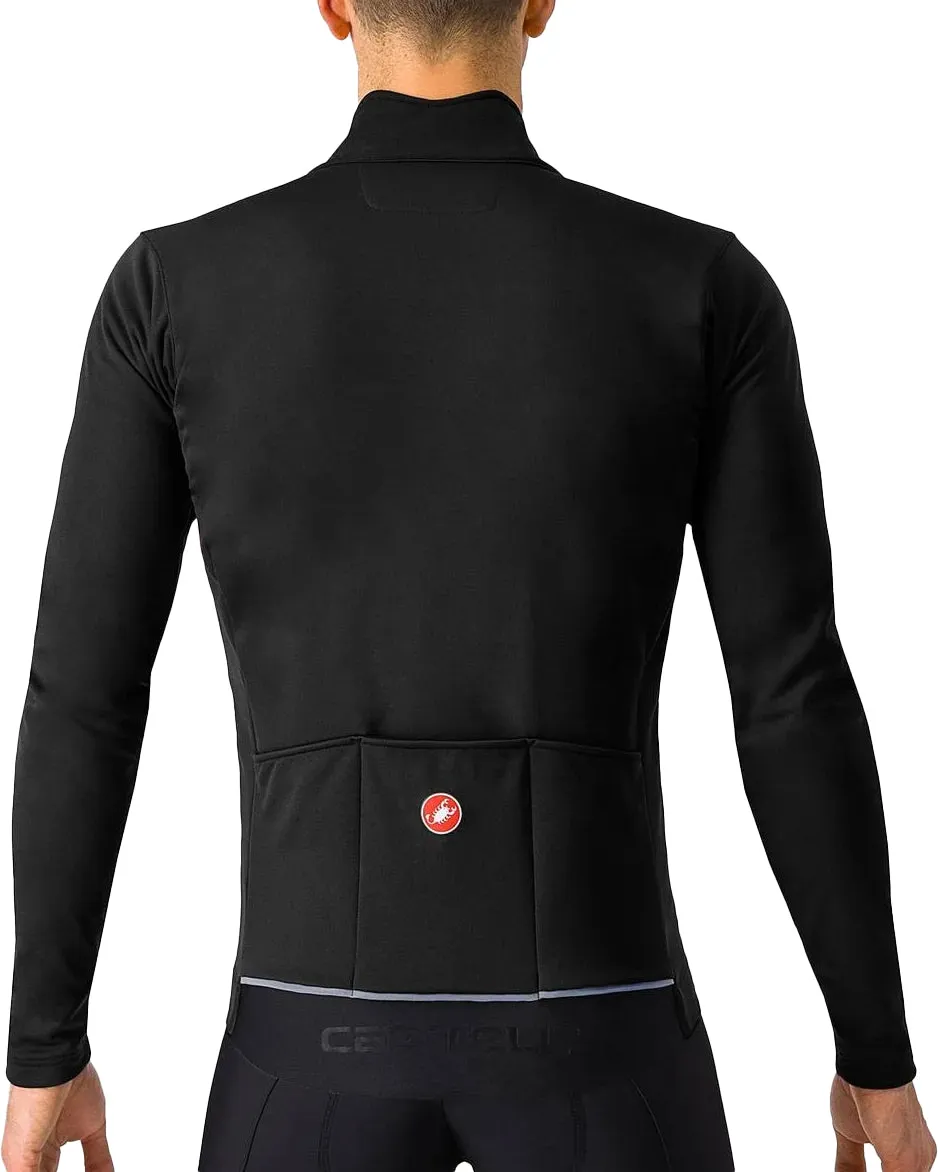 Tear Resistant Panels Full Length Zipper Castelli Espresso Air Mens Cycling Jacket - Black