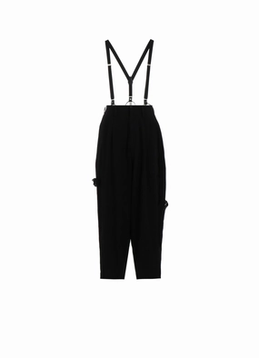 Office Wear COTTON FLAX VIYELLA CROCHET SUSPENDER PANTS