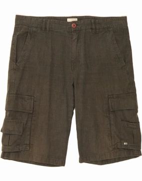 Body Flex High Rise Waist LOTTO Mens Cargo Shorts W40 XL Grey Check