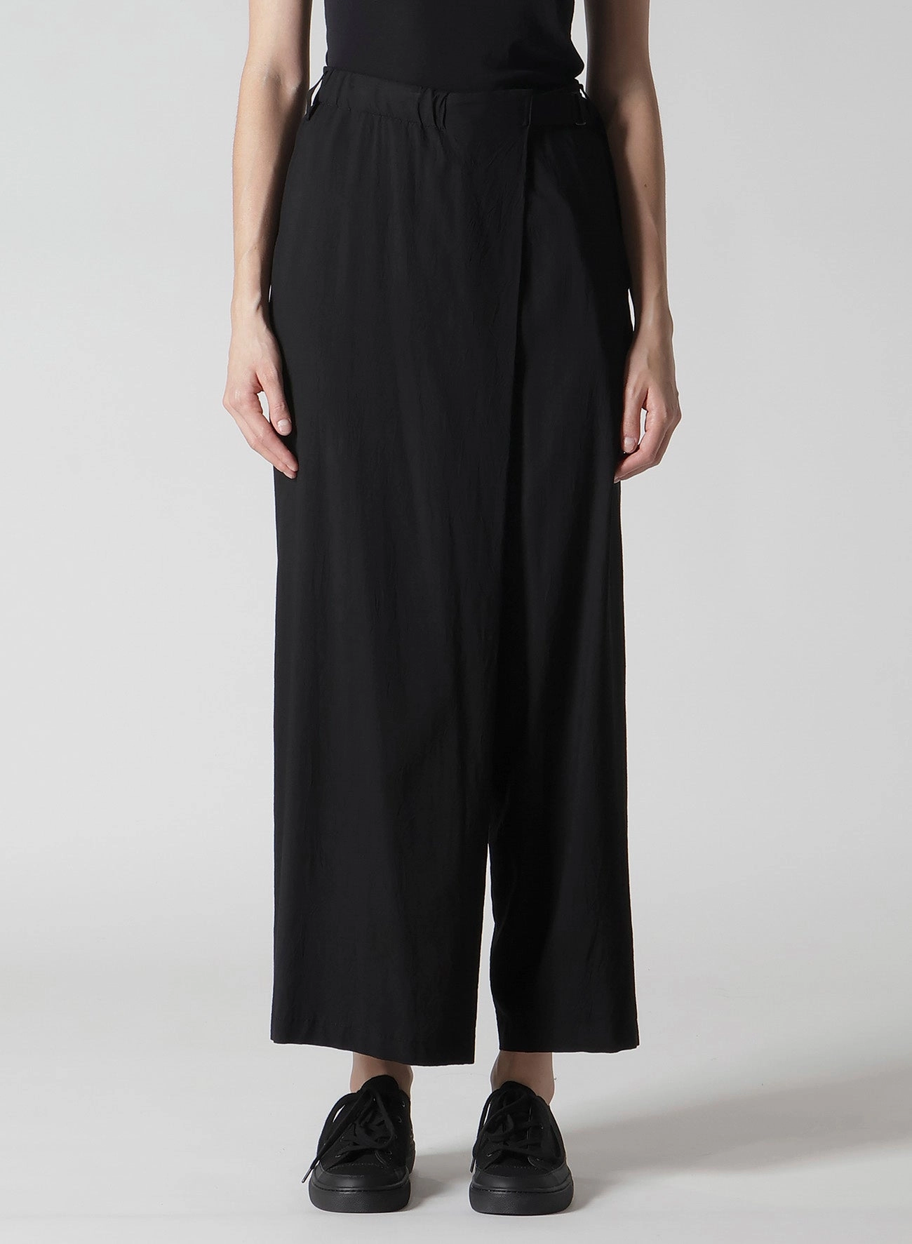 Slim Shape Ry WRINKLED LAWN L FRONT TUCK PANTS