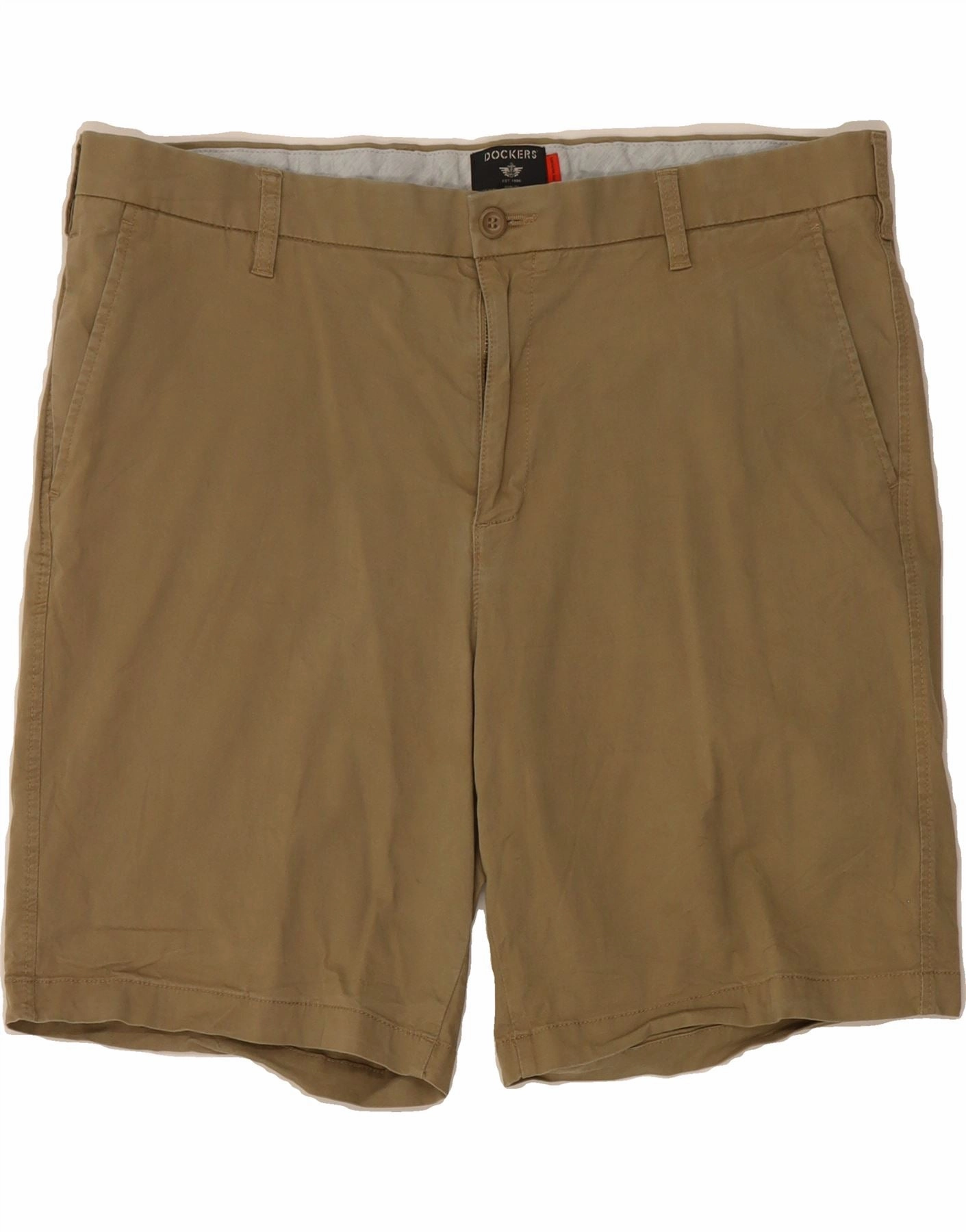 DOCKERS Mens Chino Shorts W40 XL Khaki Cotton Casual Style Quick Fit Style
