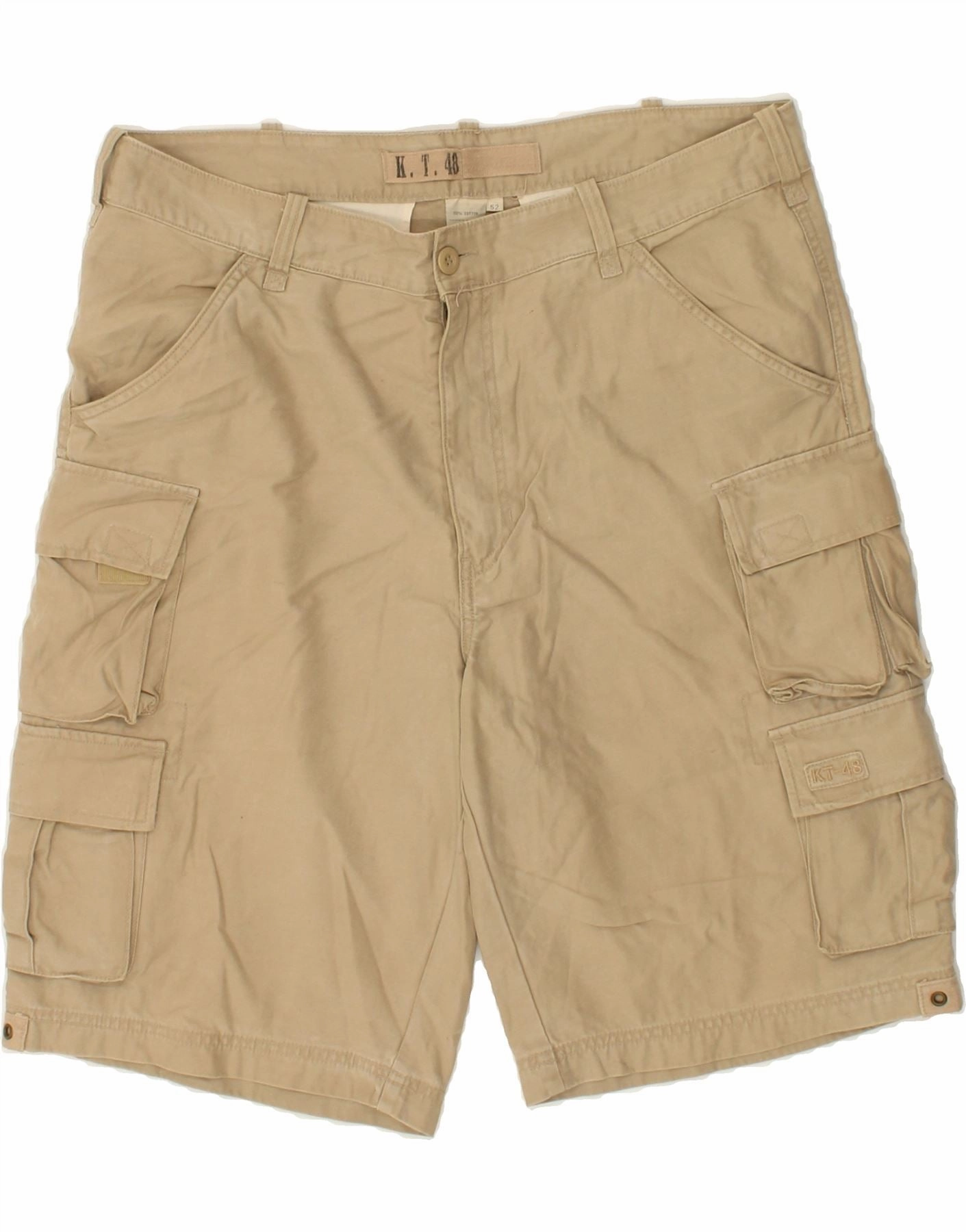 VINTAGE Mens Cargo Shorts IT 52 XL W38  Beige Cotton outdoor concert style
