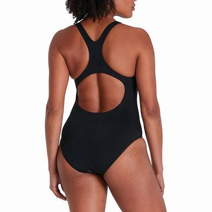 Speedo Digital Placement Medalist Womens Swimsuit - Black Compression Support Zones