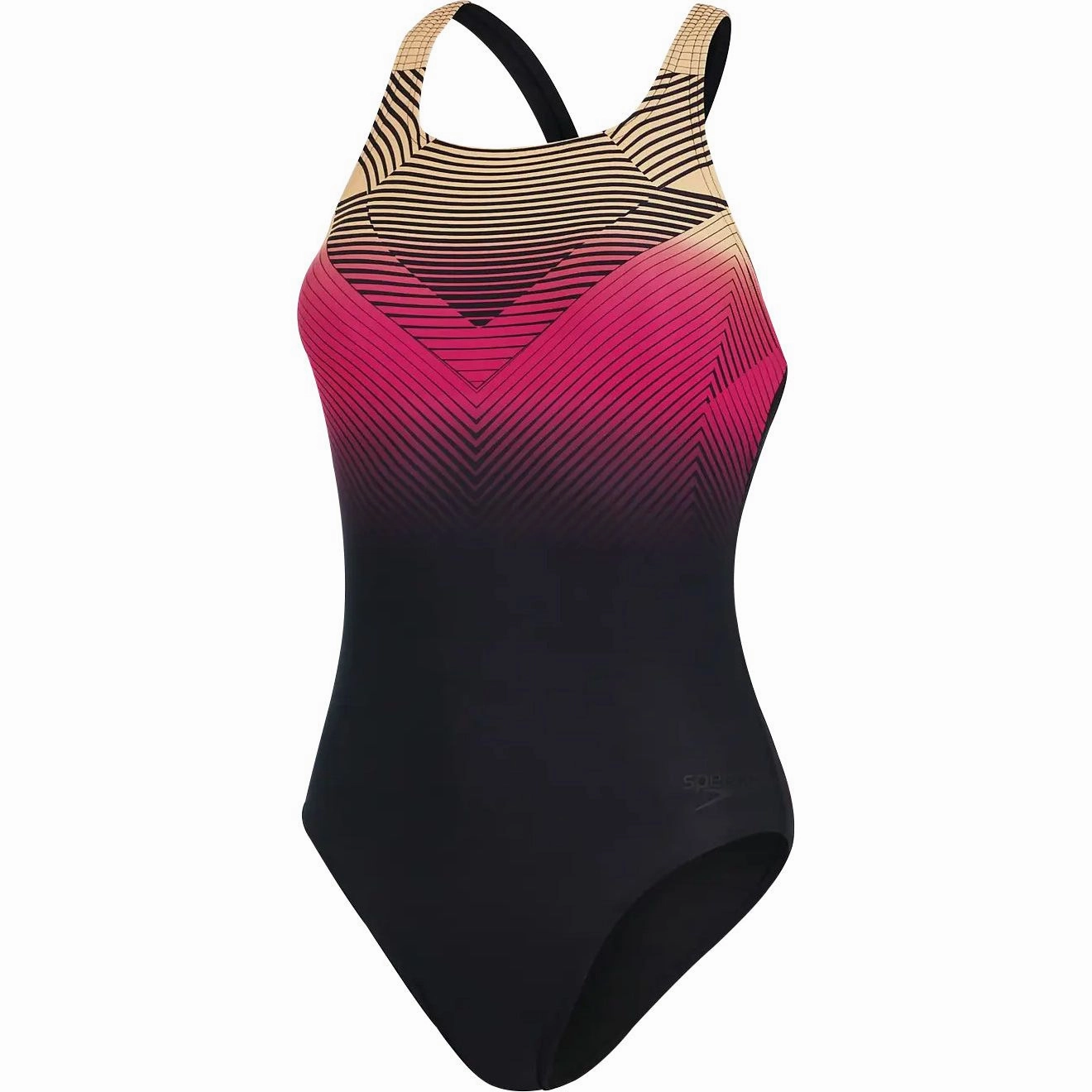 Active Swimwear Speedo Digital Placement Medalist Womens Swimsuit - Black