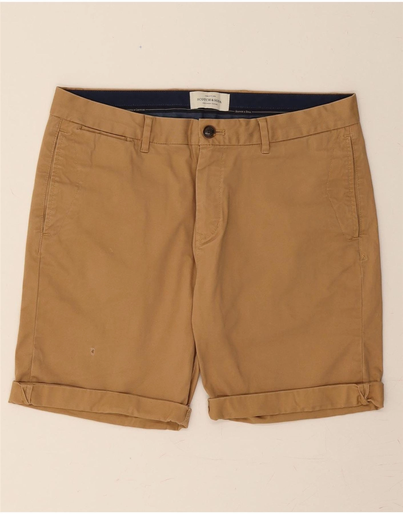 romper SCOTCH & SODA Mens Chino Shorts W31 Medium Beige Cotton