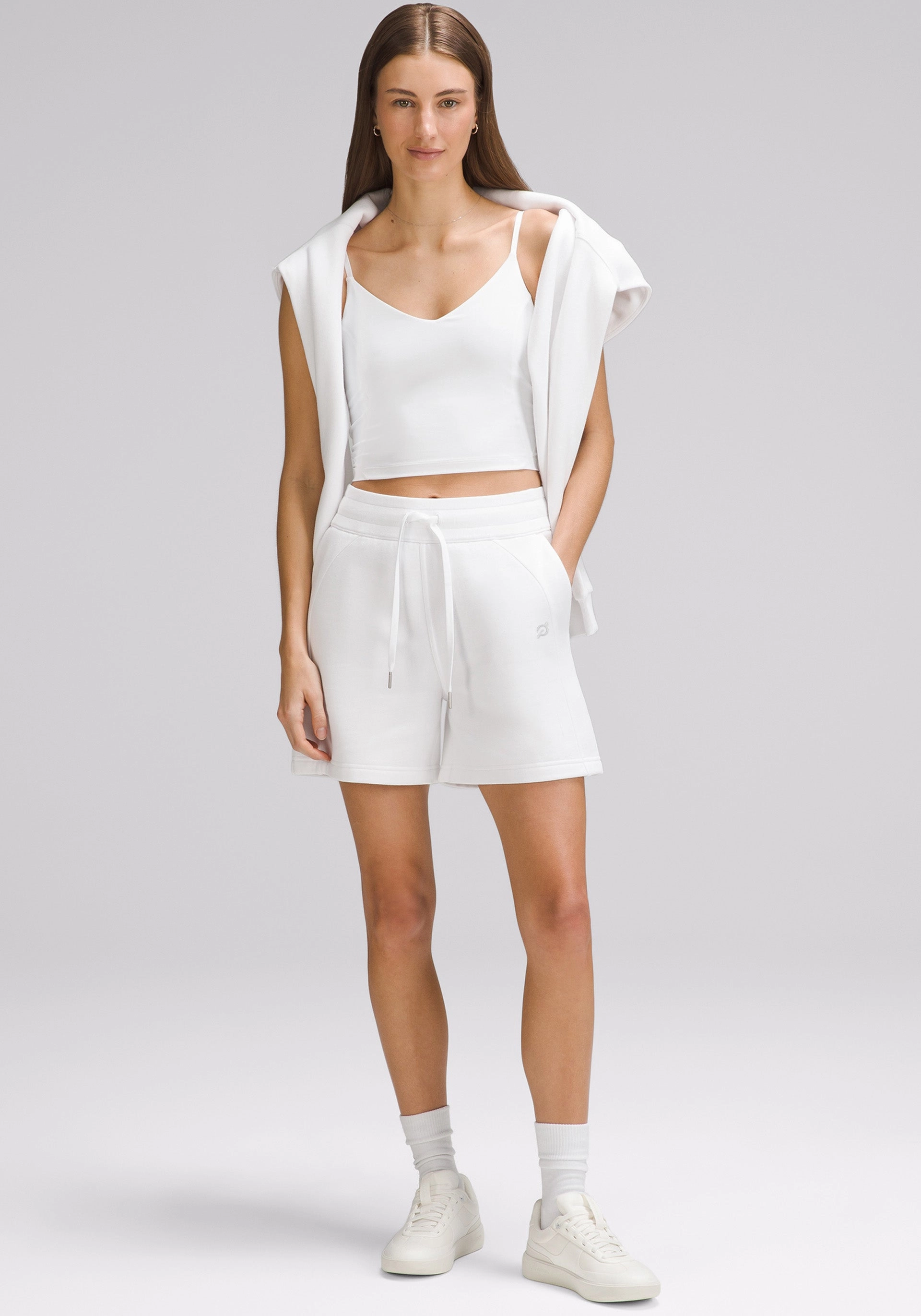 Cozy Look Elastic Waistband Design Scuba High-Rise Short 5"