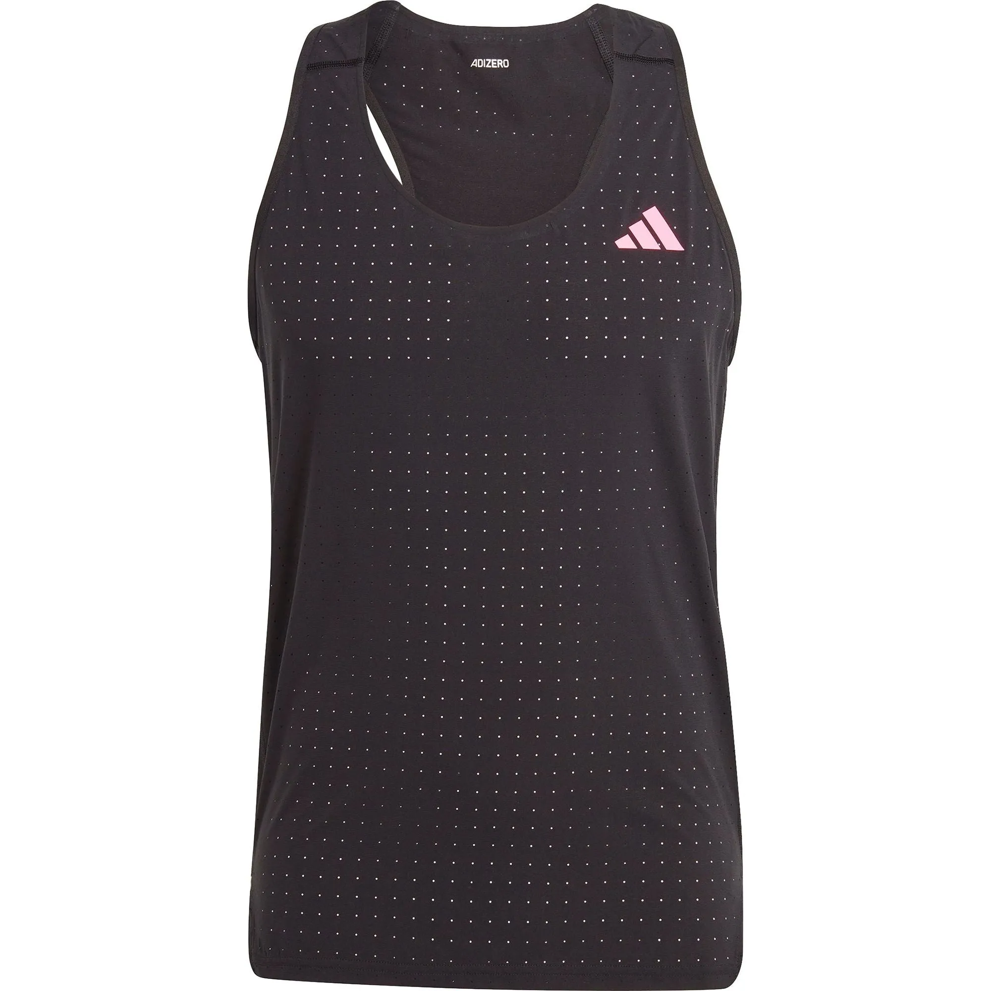 construction jerky movement adidas Adizero Mens Running Vest - Black