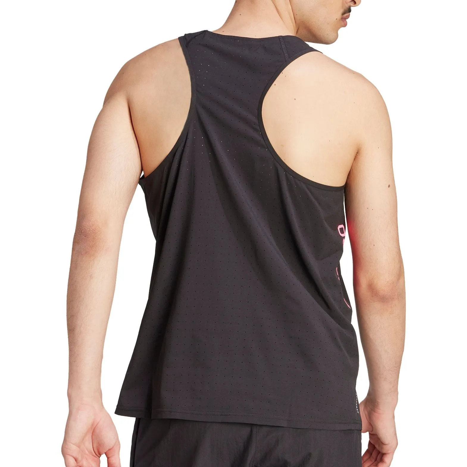adidas Adizero Mens Running Vest - Black Multi Functional Pocket Design Odor Blocking