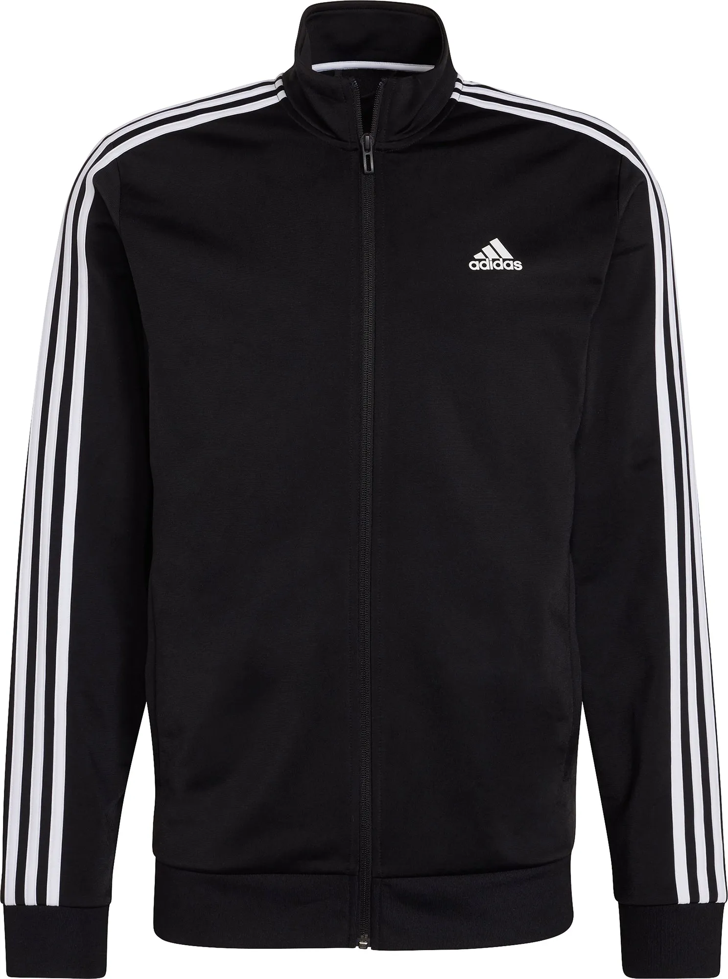 Winter Coat Street Edge adidas Essentials Warm Up 3 Stripes Mens Track Jacket - Black
