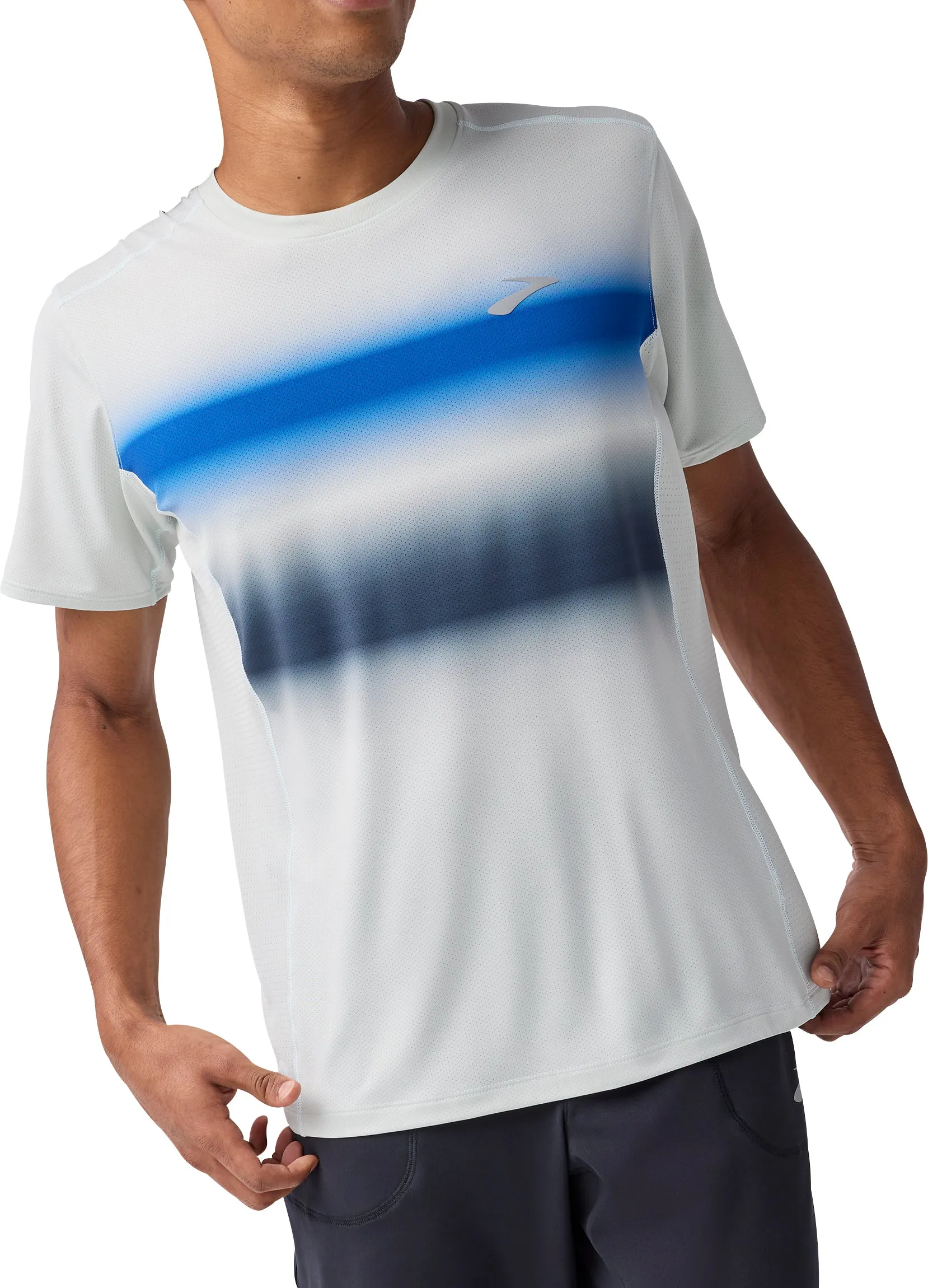 Brooks Atmosphere 3.0 Short Sleeve Mens Running Top - Green AllWeatherComfort Comfy and Versatile