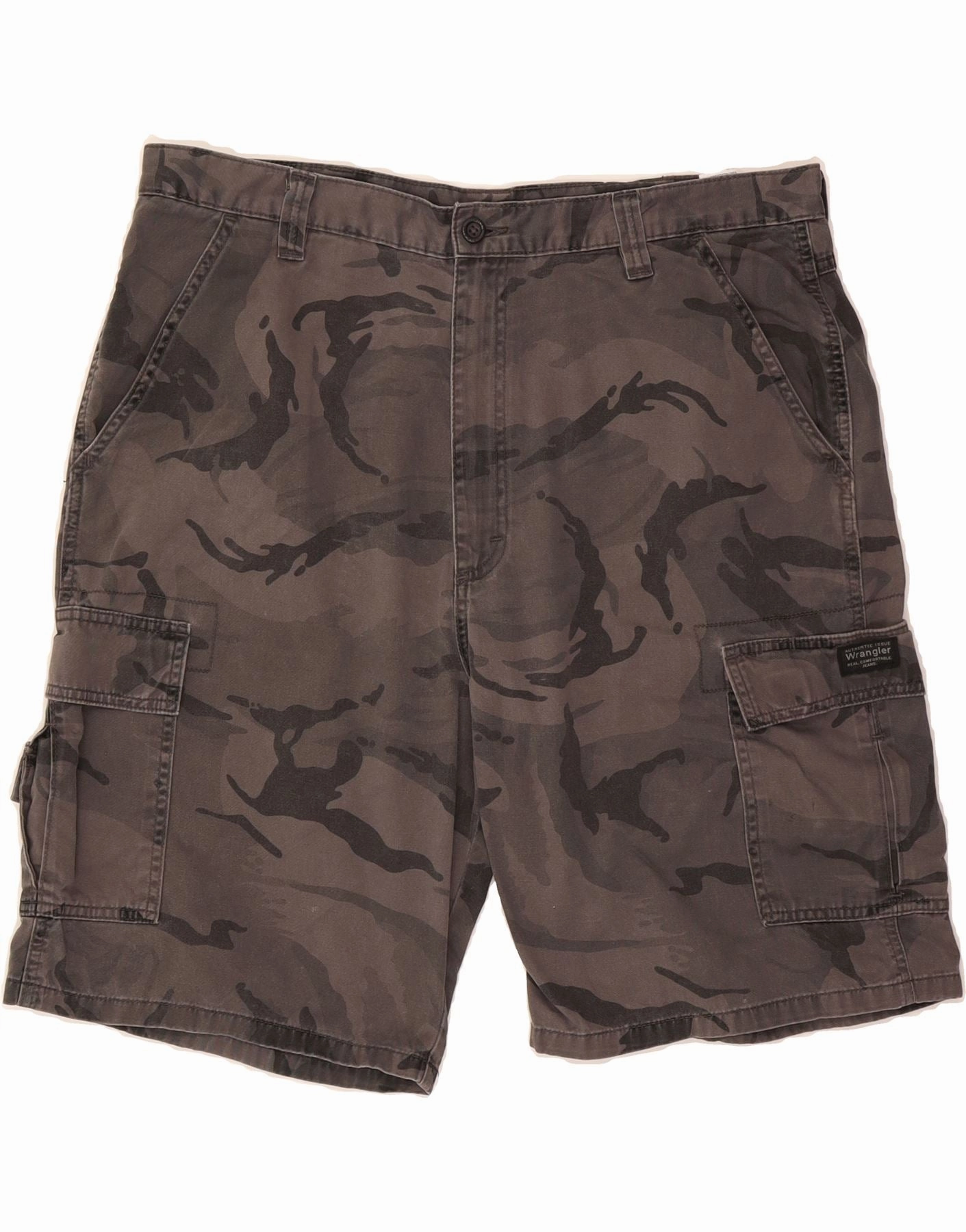 Move Flow Weekend Outing WRANGLER Mens Cargo Shorts W38 XL Grey Camouflage Cotton
