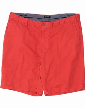 NAUTICA Mens Chino Shorts W42 2XL Red Cotton Everyday Style Non Cling Material