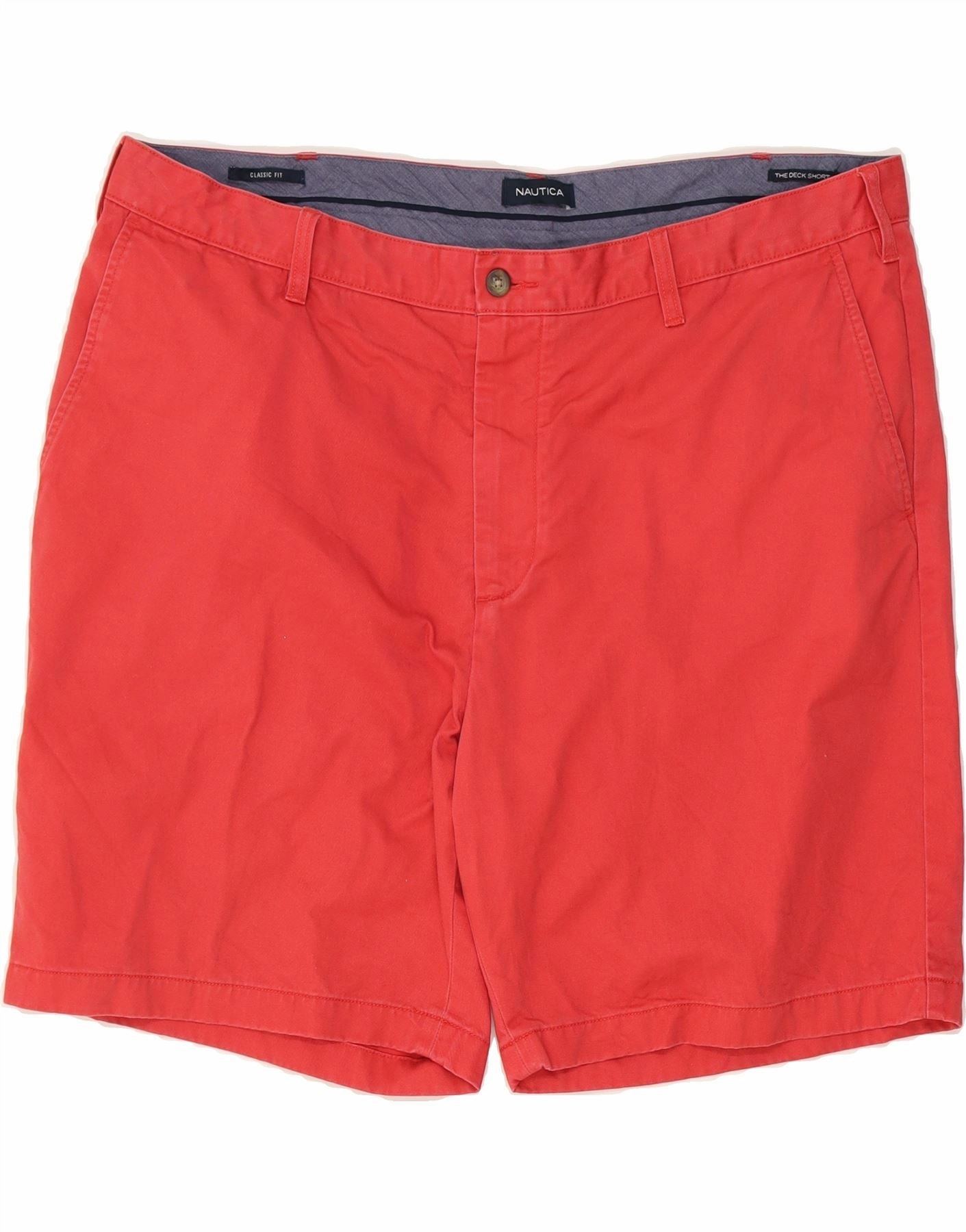 NAUTICA Mens Chino Shorts W42 2XL Red Cotton Everyday Style Non Cling Material