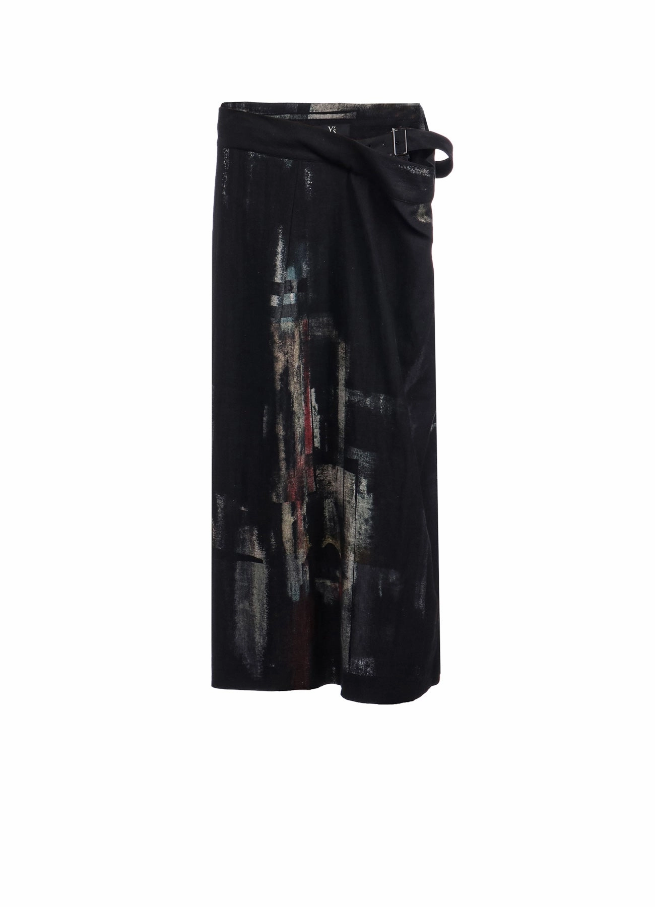 TaglessComfort L/C DENIM CUBISM PRINT LEFT SIDE CLOTH SKIRT