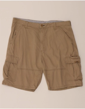 WRANGLER Mens Cargo Shorts W36 Large  Beige Cotton Rough texture
