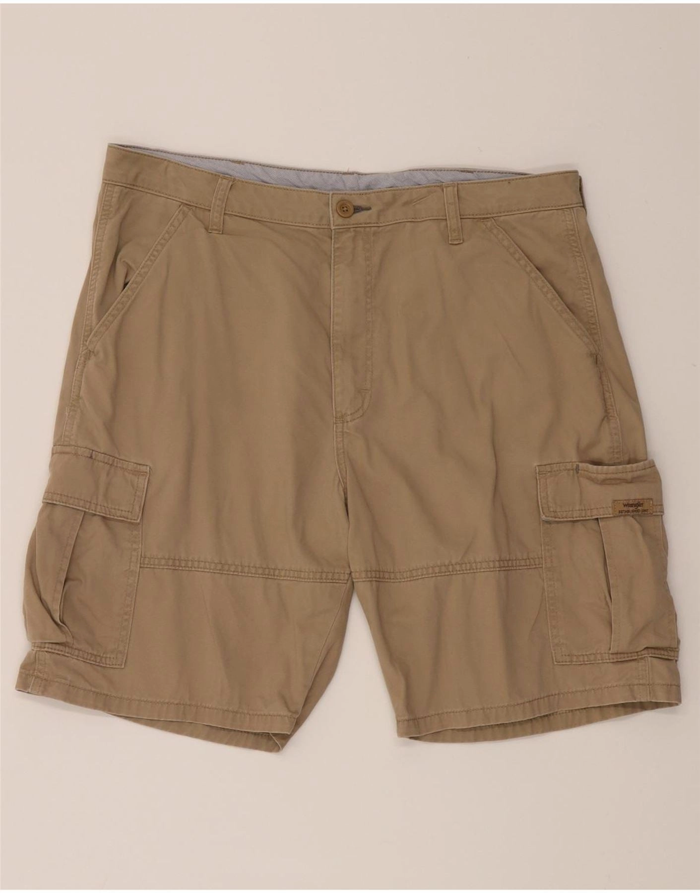 WRANGLER Mens Cargo Shorts W36 Large  Beige Cotton Rough texture